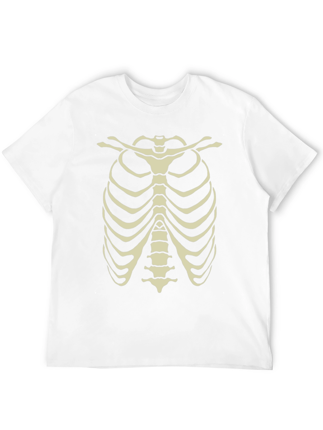 Black Skeleton Rib Cage Graphic Tee - Halloween Costume Shirt view 12