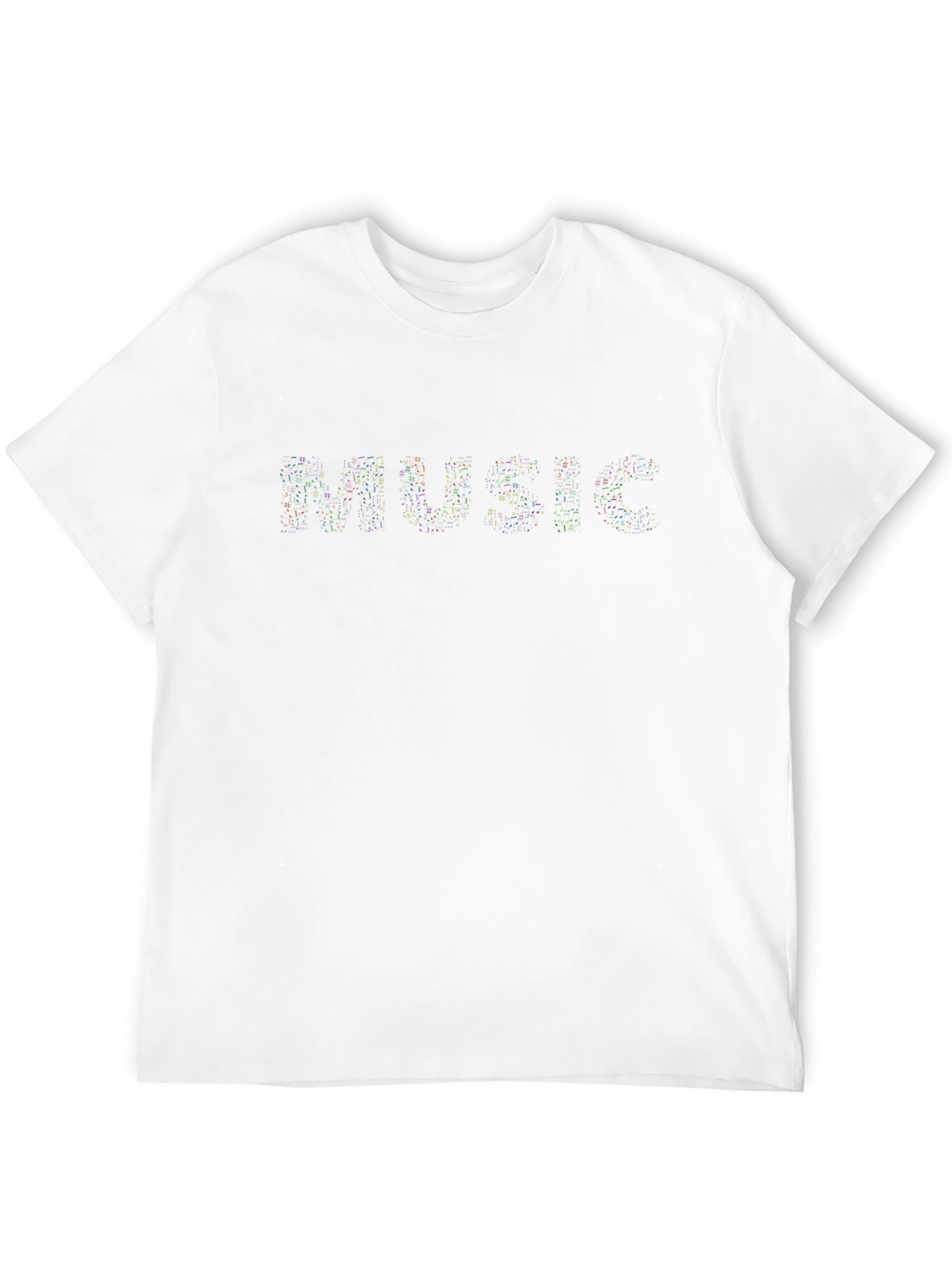 Black Music Notes Design Black T-Shirt view 12