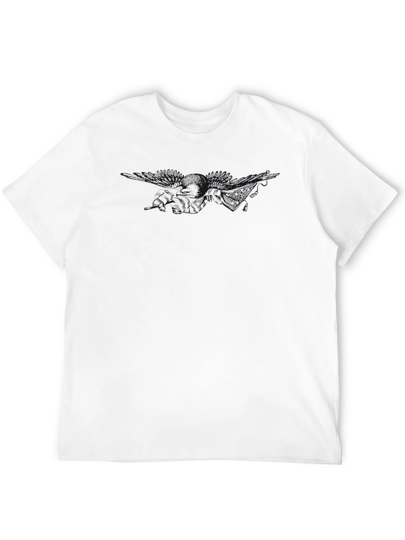 Black Men's Black Crewneck T-Shirt view 12