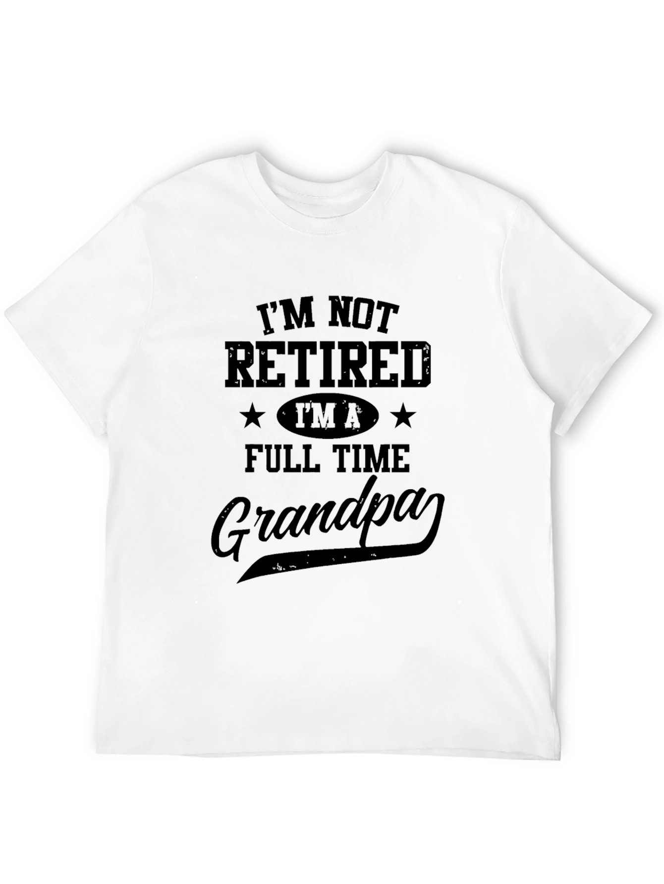 Black Full Time Grandpa Graphic T-Shirt view 12