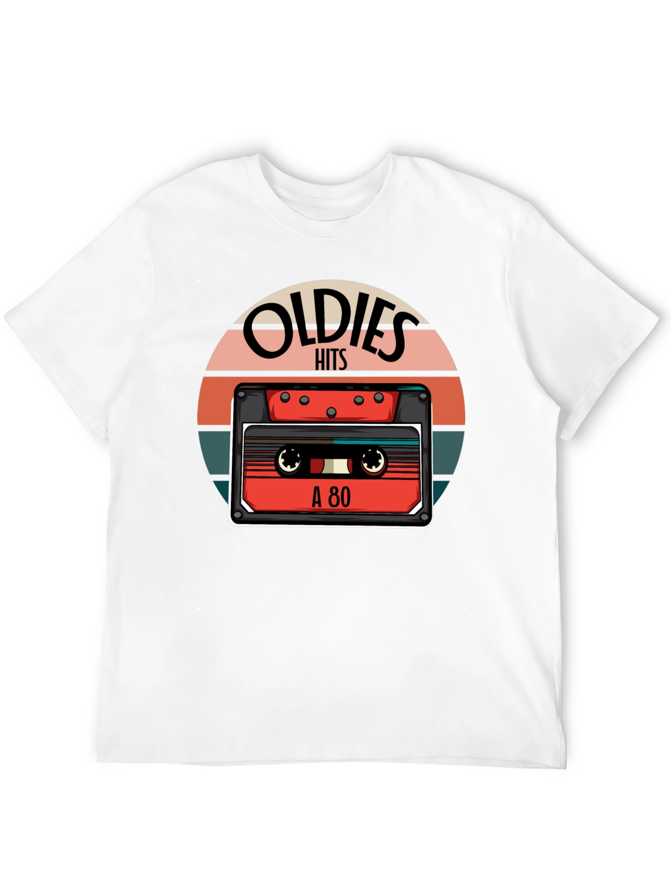 Black Oldies Hits Cassette Tape T-Shirt - Vintage 80s Retro Style Tee view 12