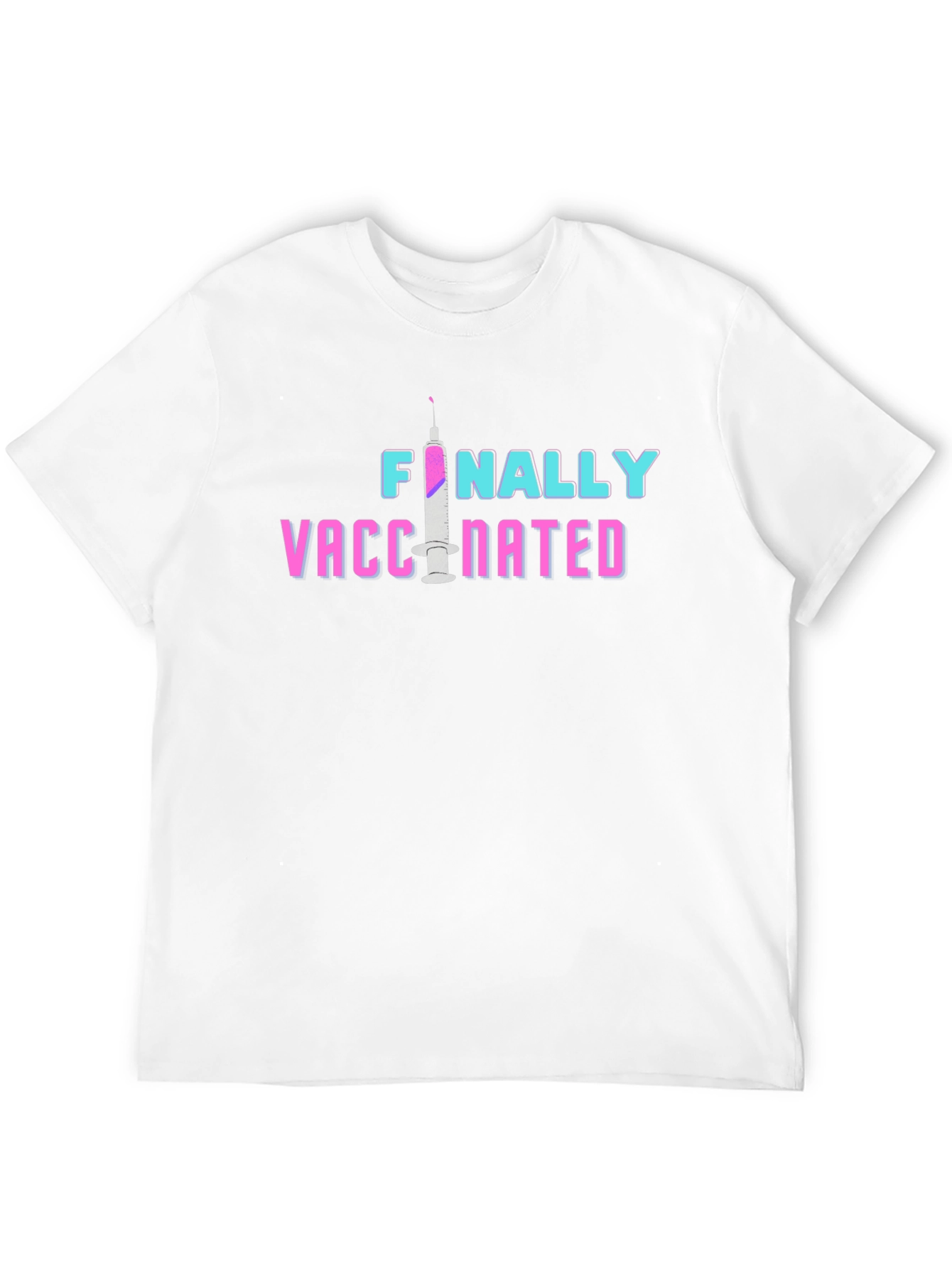 Black Finally Vaccinated Graphic Tee - Unisex Black T-Shirt view 12