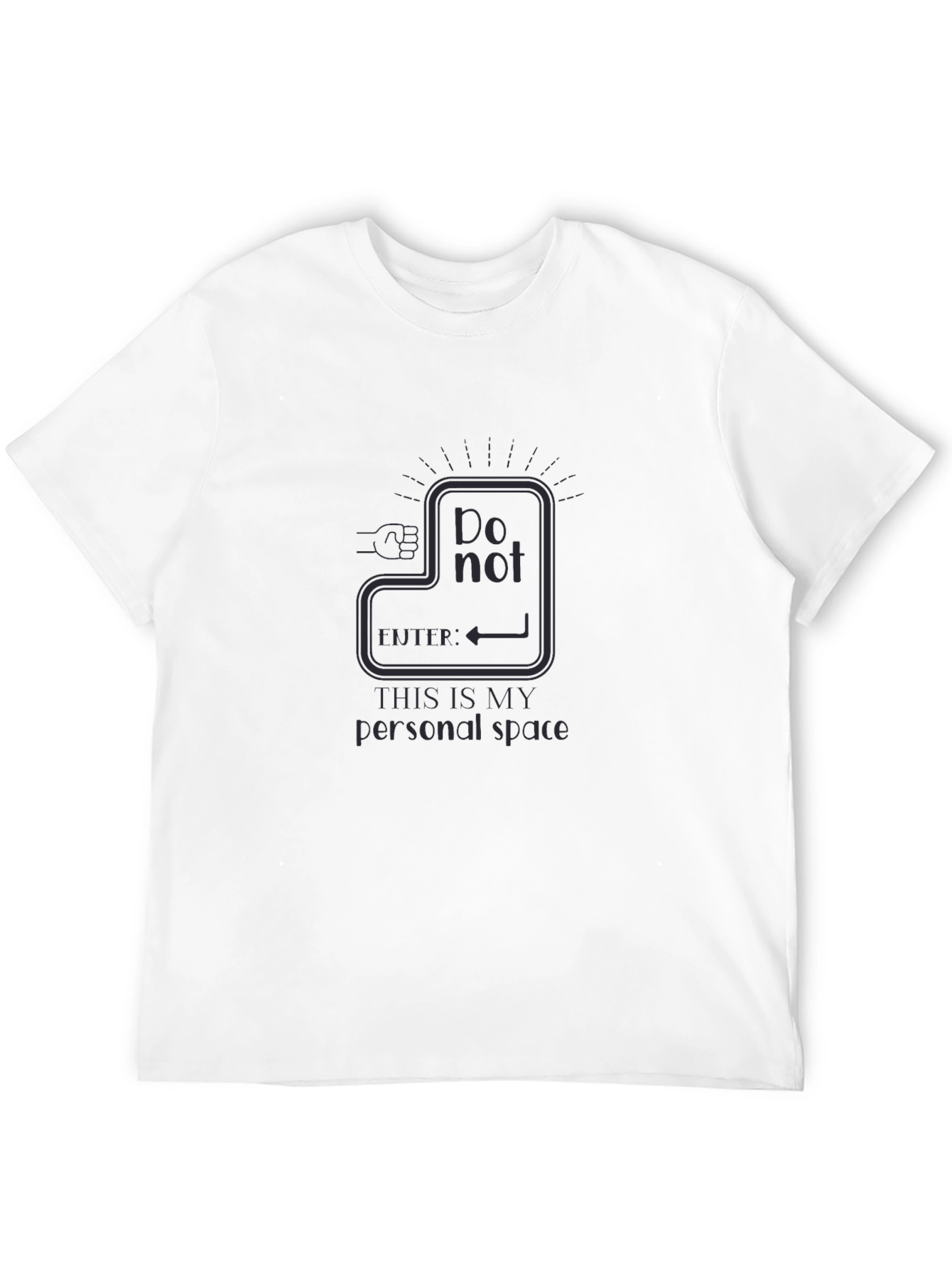 Black Personal Space Graphic Novelty T-Shirt view 12