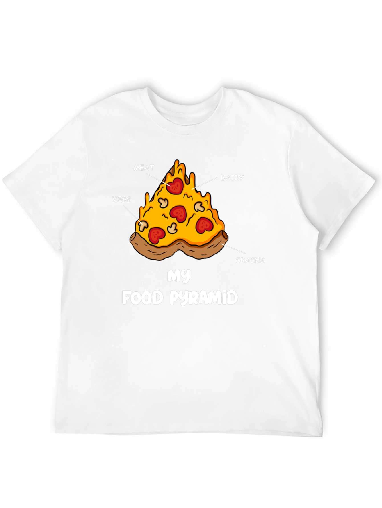 Pizza Food Pyramid Graphic T-Shirt - Funny Foodie Tee - 12