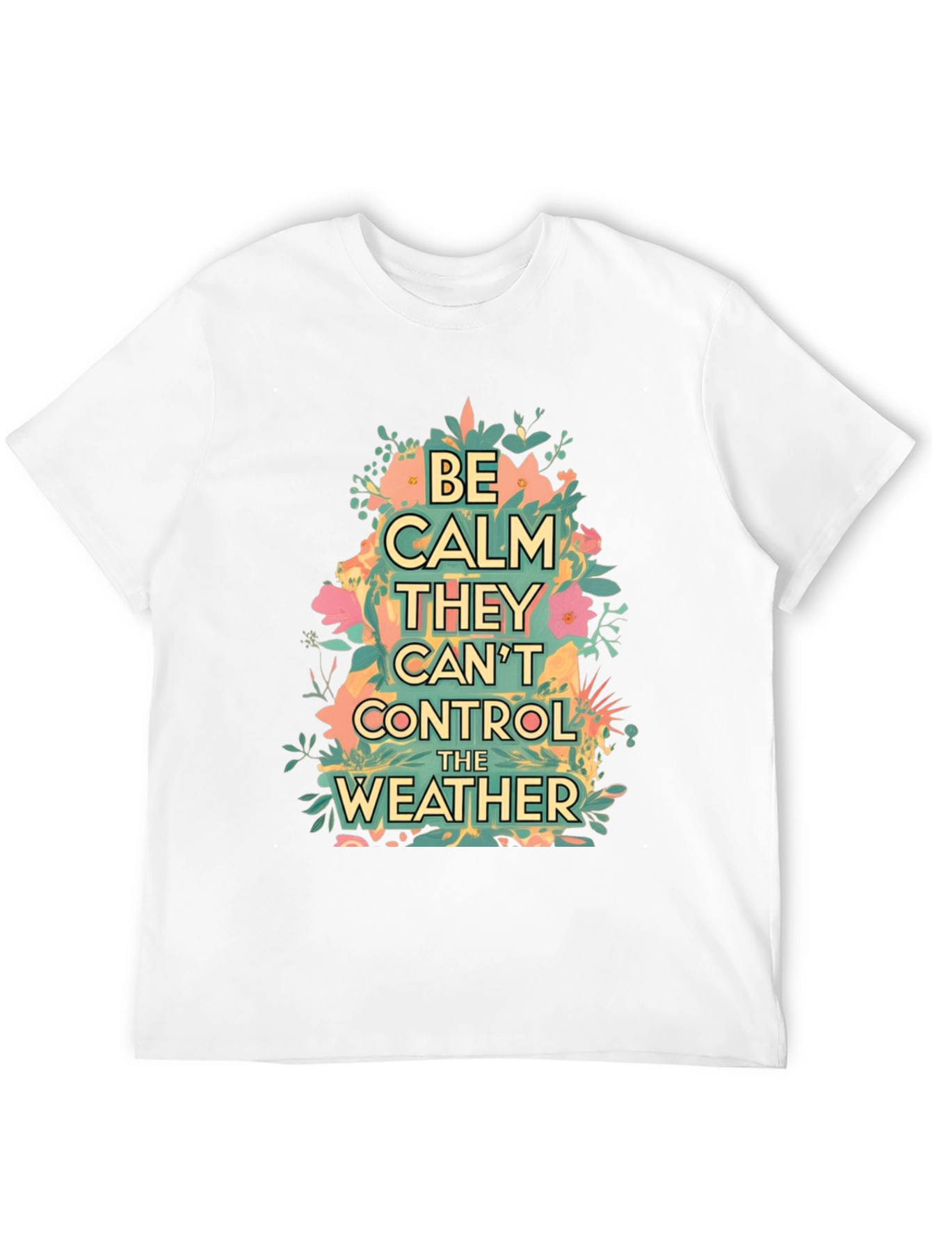 Black Be Calm They Can't Control The Weather Graphic Tee view 12