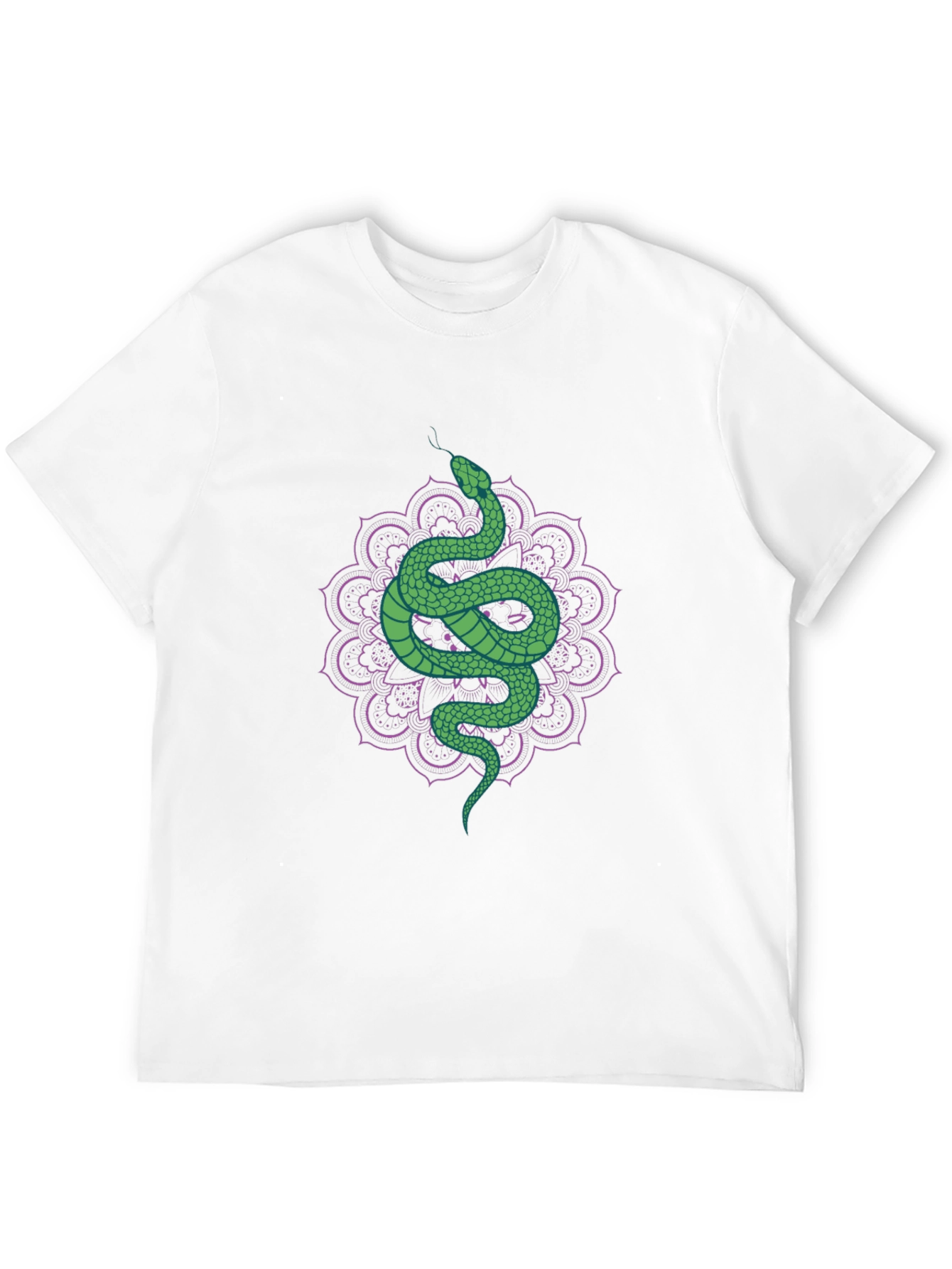 Black Snake Mandala Graphic Tee - Cool Serpent Design view 12