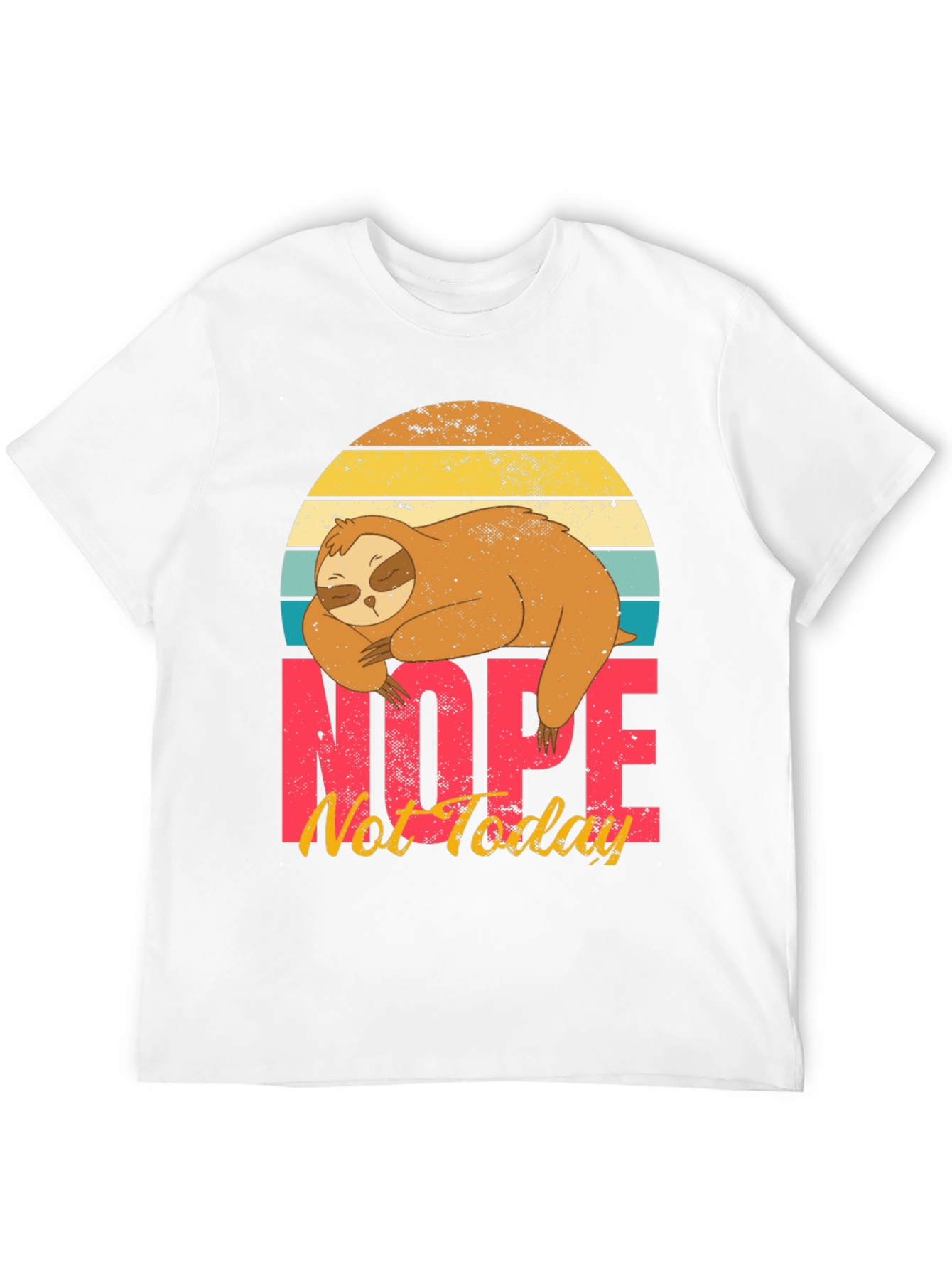 Black Nope, Not Today Sloth Graphic T-Shirt view 12