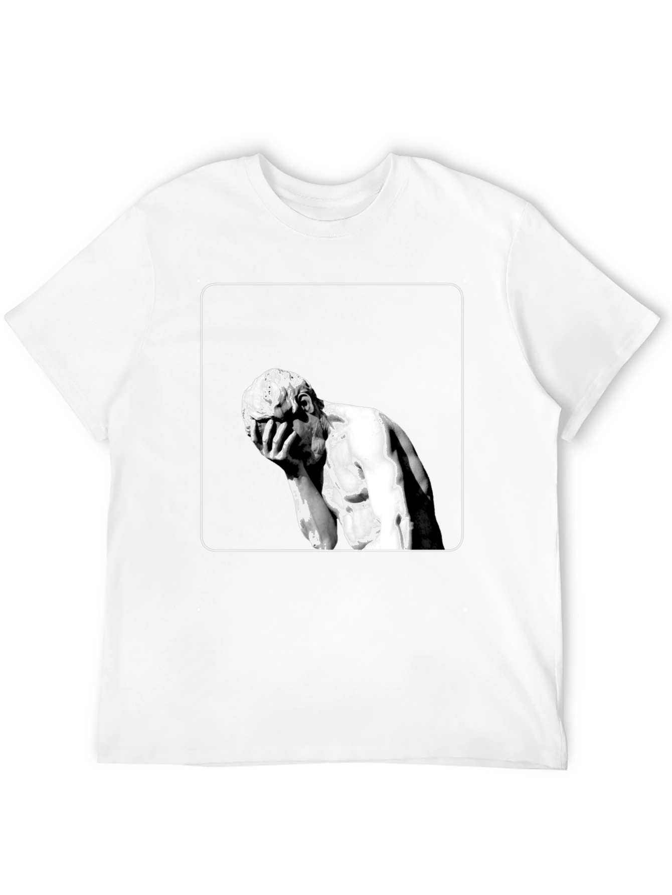 Black Modern Art Tee - Melancholy Statue Graphic view 12