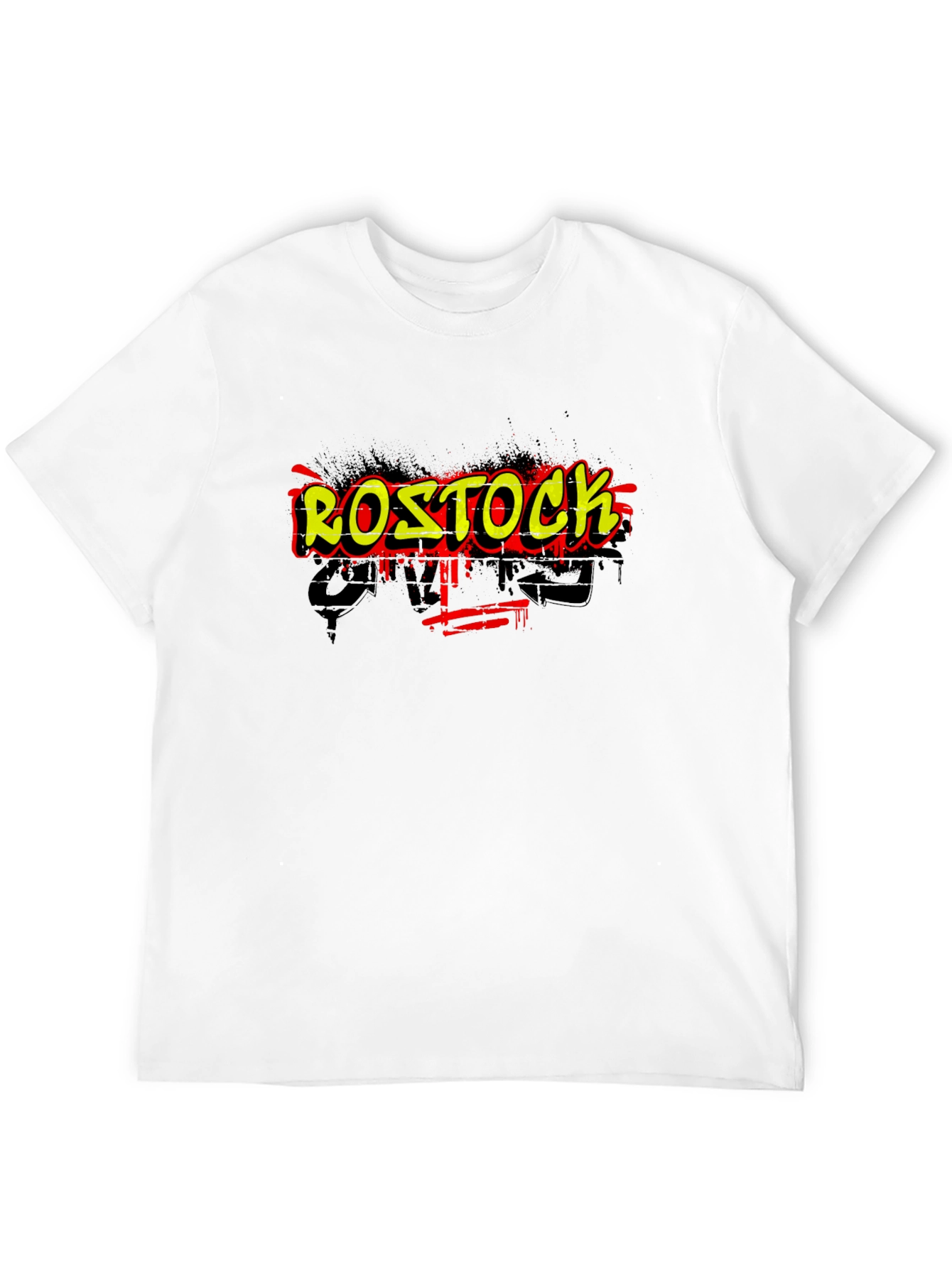 Black Rostock Graffiti Graphic Tee - Urban Style view 12