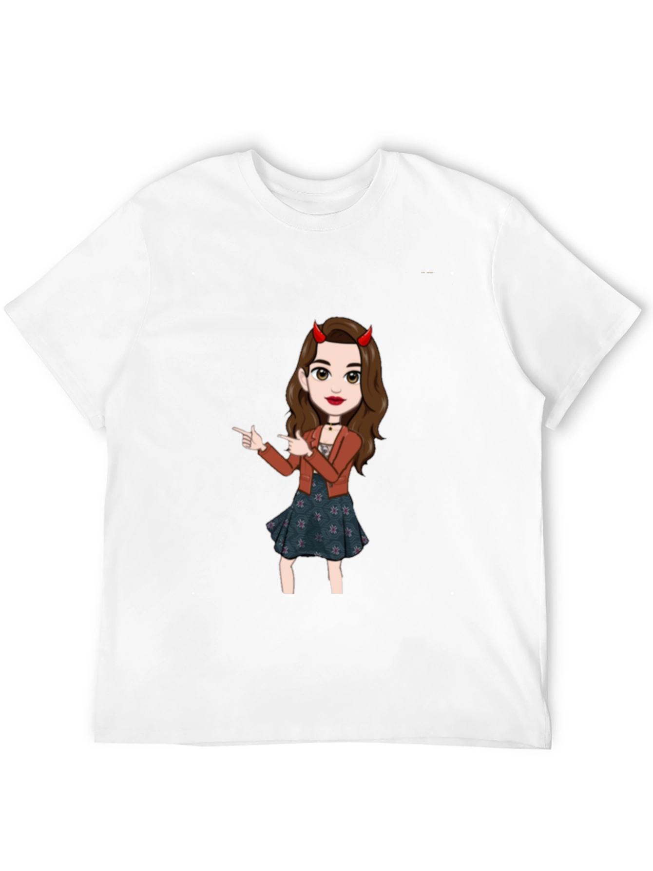 Black Fun Devil Girl Graphic Tee - Black Cotton Blend view 12