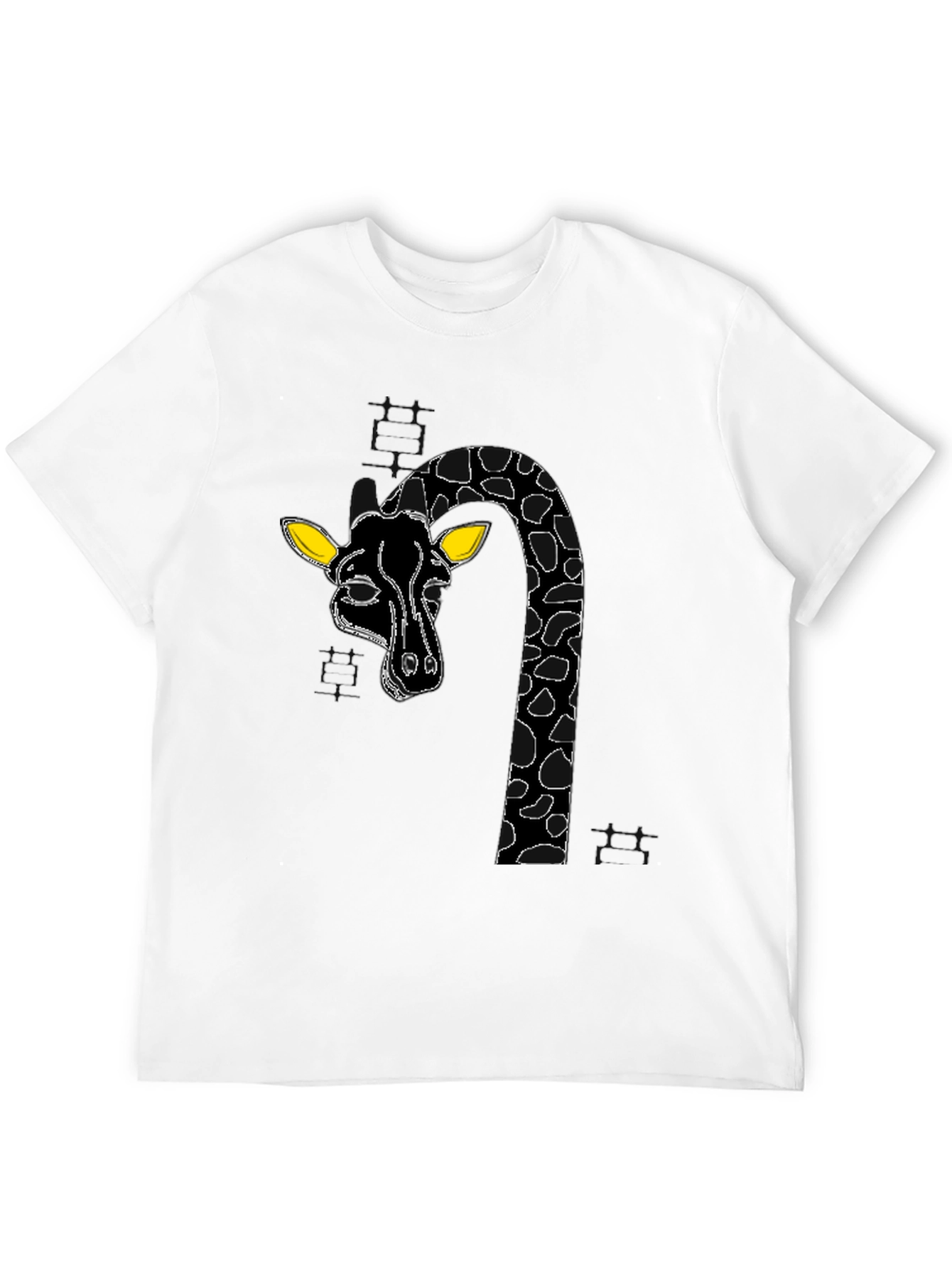 Black Giraffe Graphic Tee - Quirky Black Cotton T-Shirt view 12