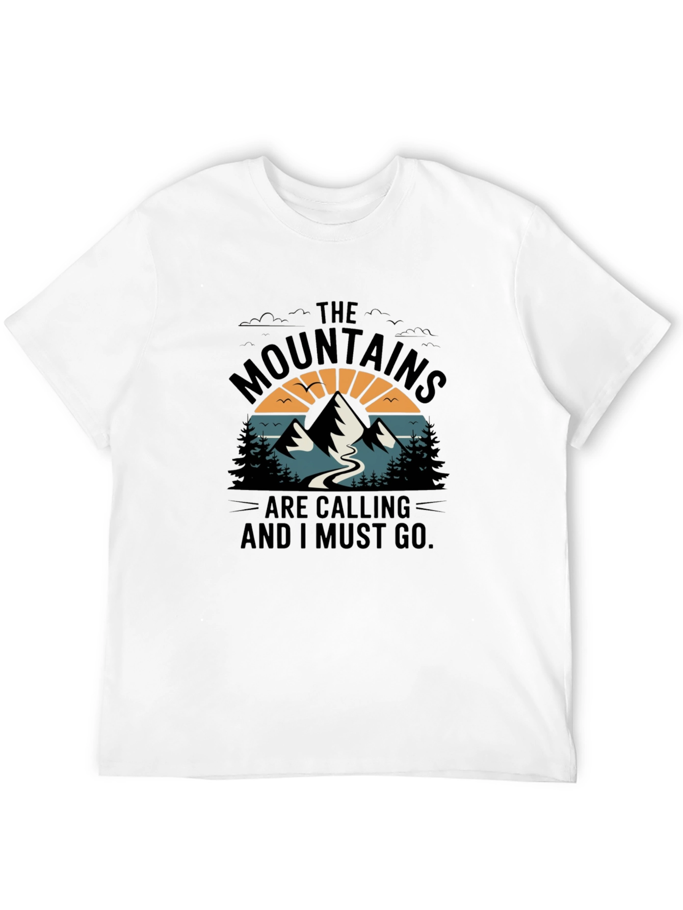 Black Mountains Are Calling Black Graphic Tee view 12