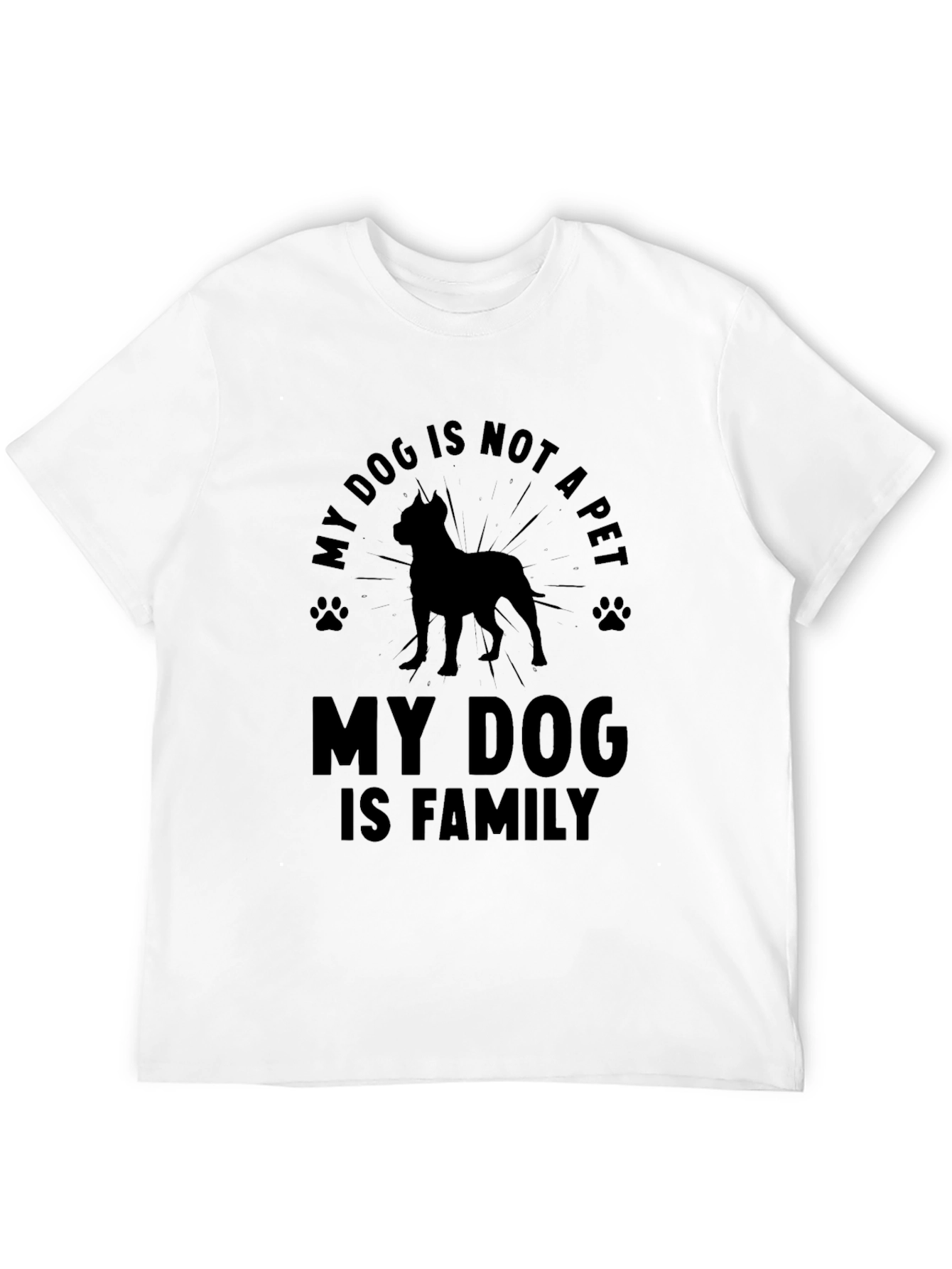 Black My Dog is Family T-Shirt - Black Crew Neck Tee view 12