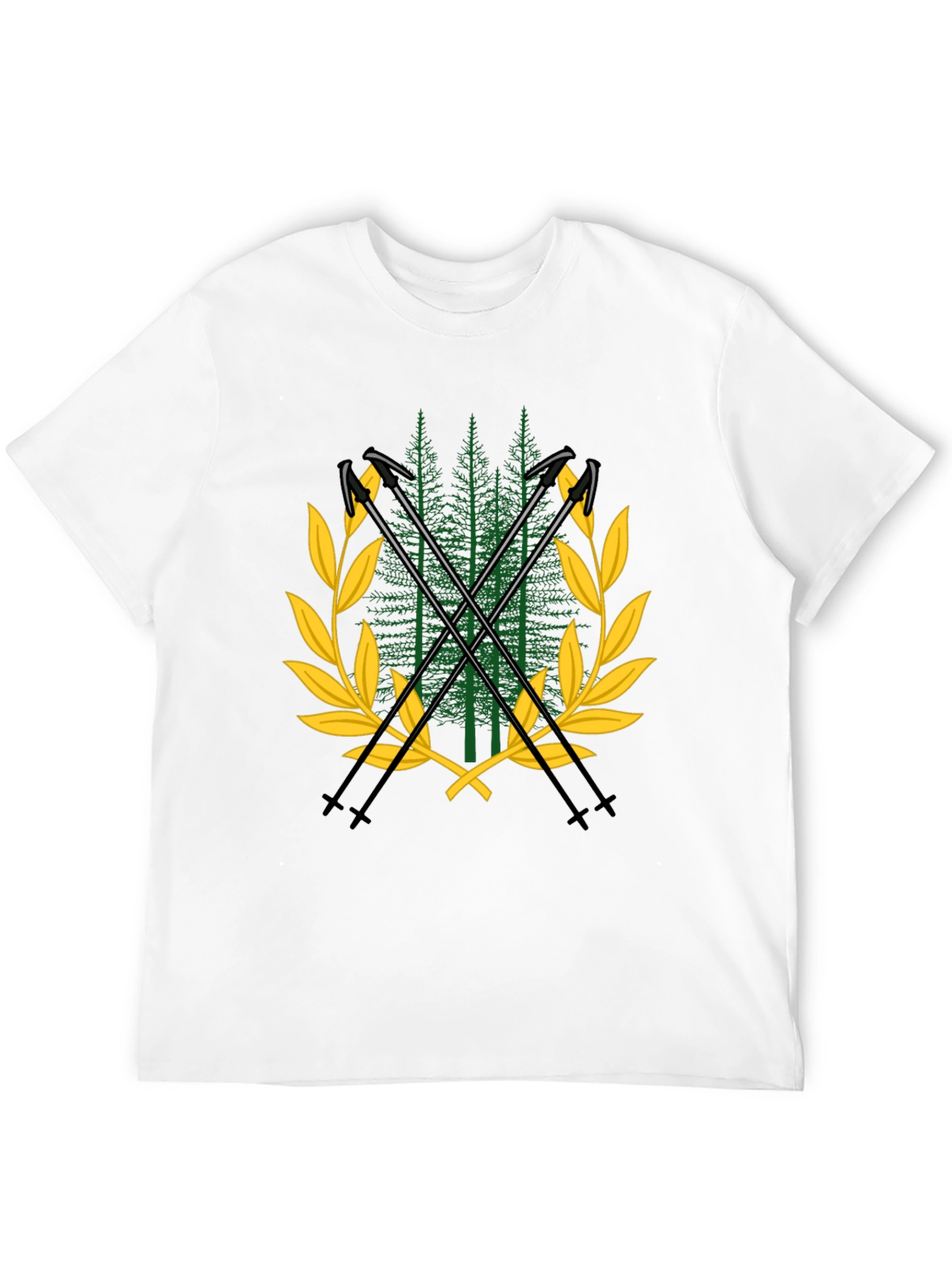 Black Forest Crest Tee - Nature Inspired Black T-Shirt view 12