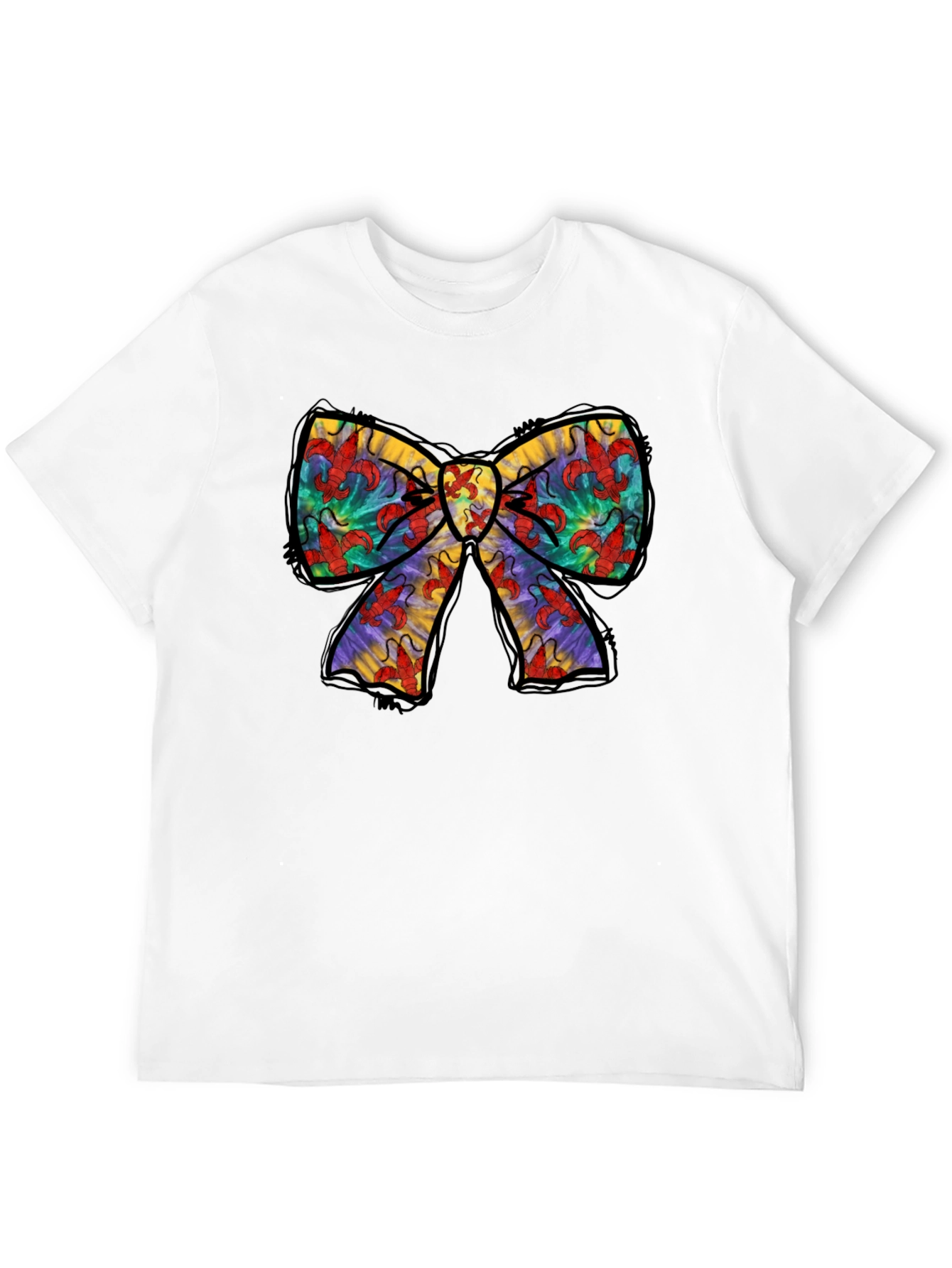 Black Crawfish Bow Tie Graphic T-Shirt view 12