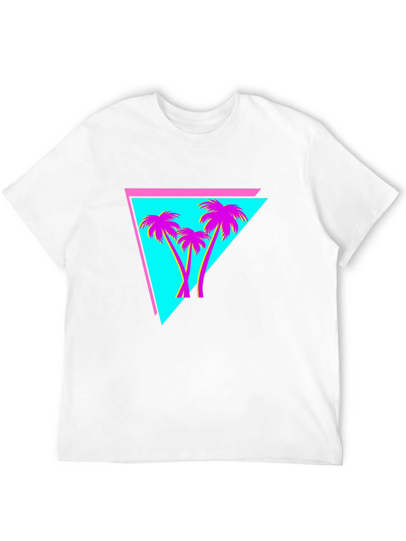 Black Retro Palm Tree Triangle Tee view 12