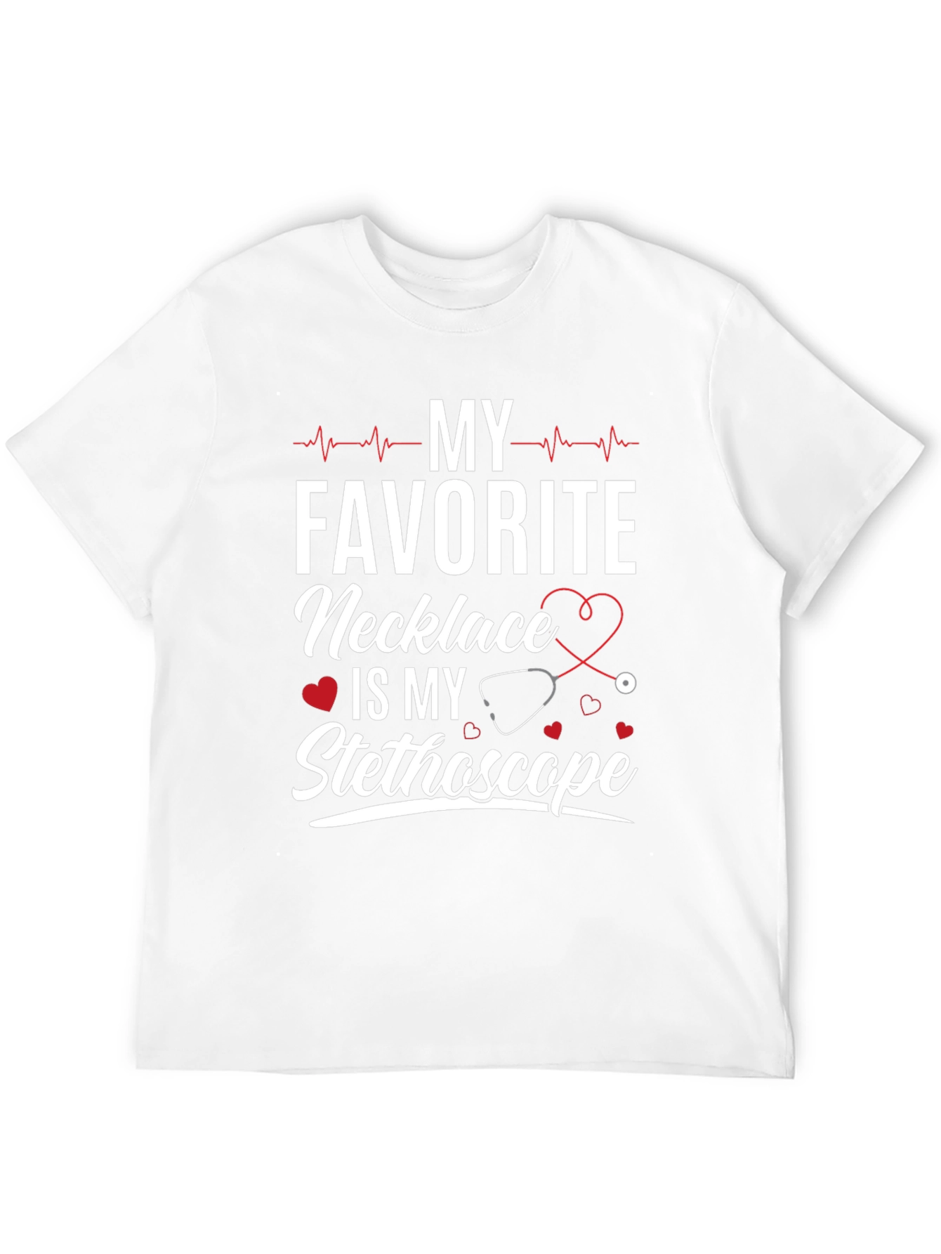 Black My Favorite Necklace Stethoscope Tee view 12