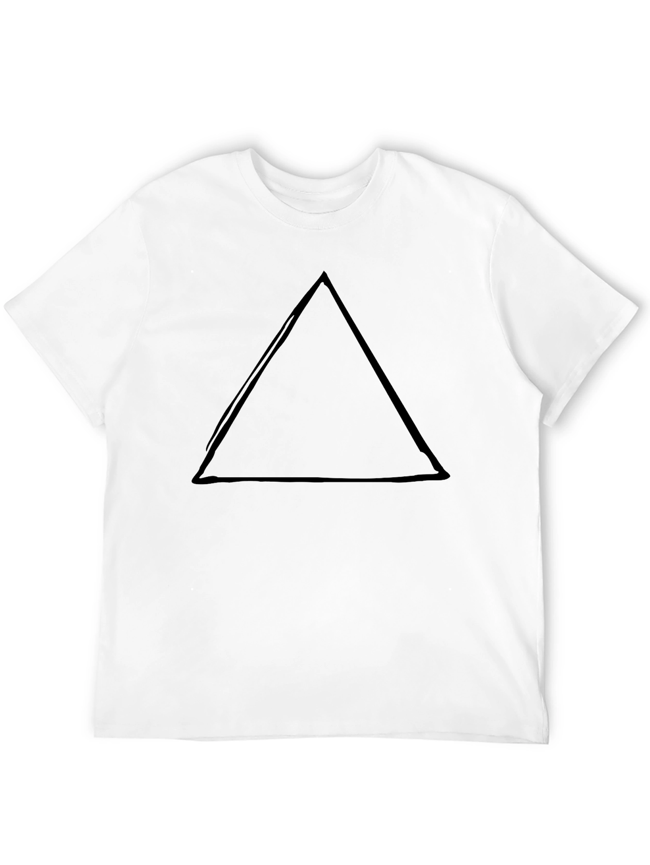 Black Minimalist Black T-Shirt with Triangle Design view 12