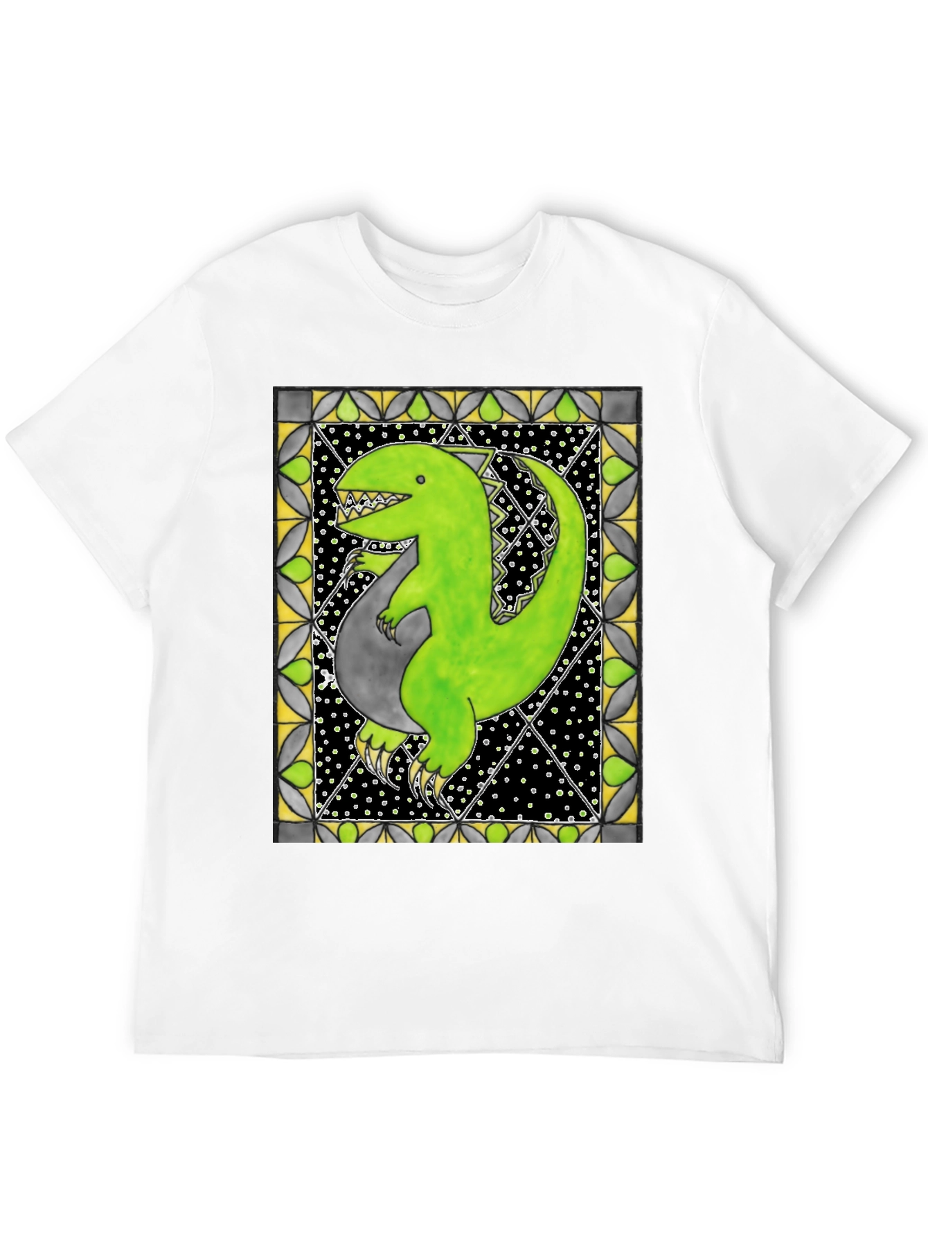 Black Dinosaur T-Shirt - Funky Graphic Tee view 12