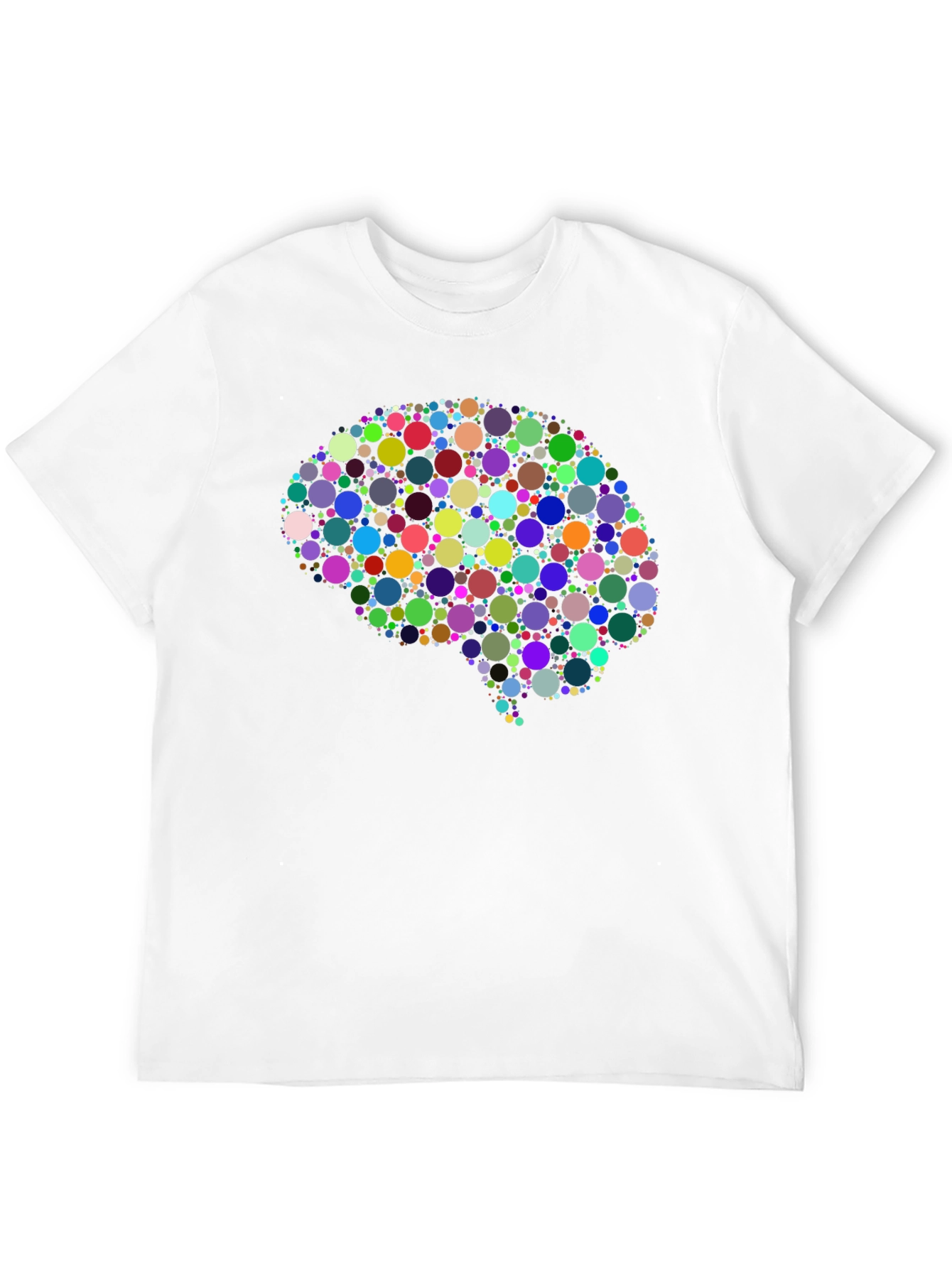 Black Colorful Brain Graphic Tee - Black Cotton T-Shirt view 12