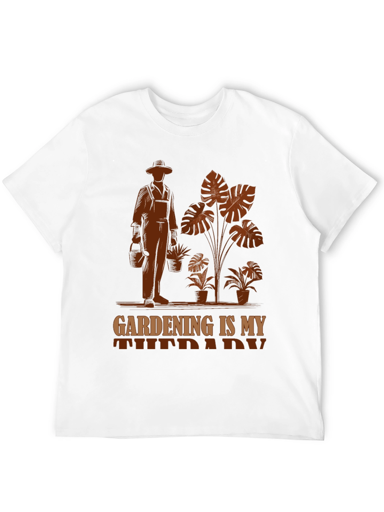 Black Gardening Is My Therapy T-Shirt - Gardener Gift view 12