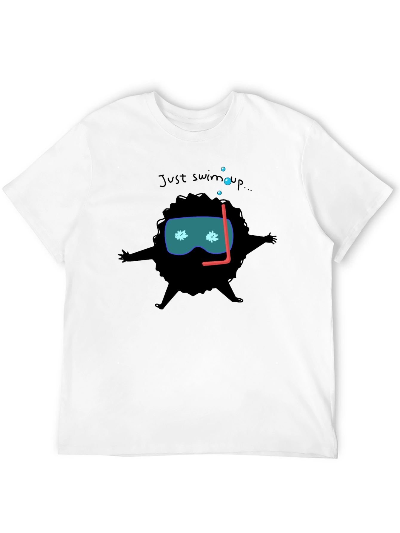 Black Funny Diver Cartoon Black T-Shirt view 12