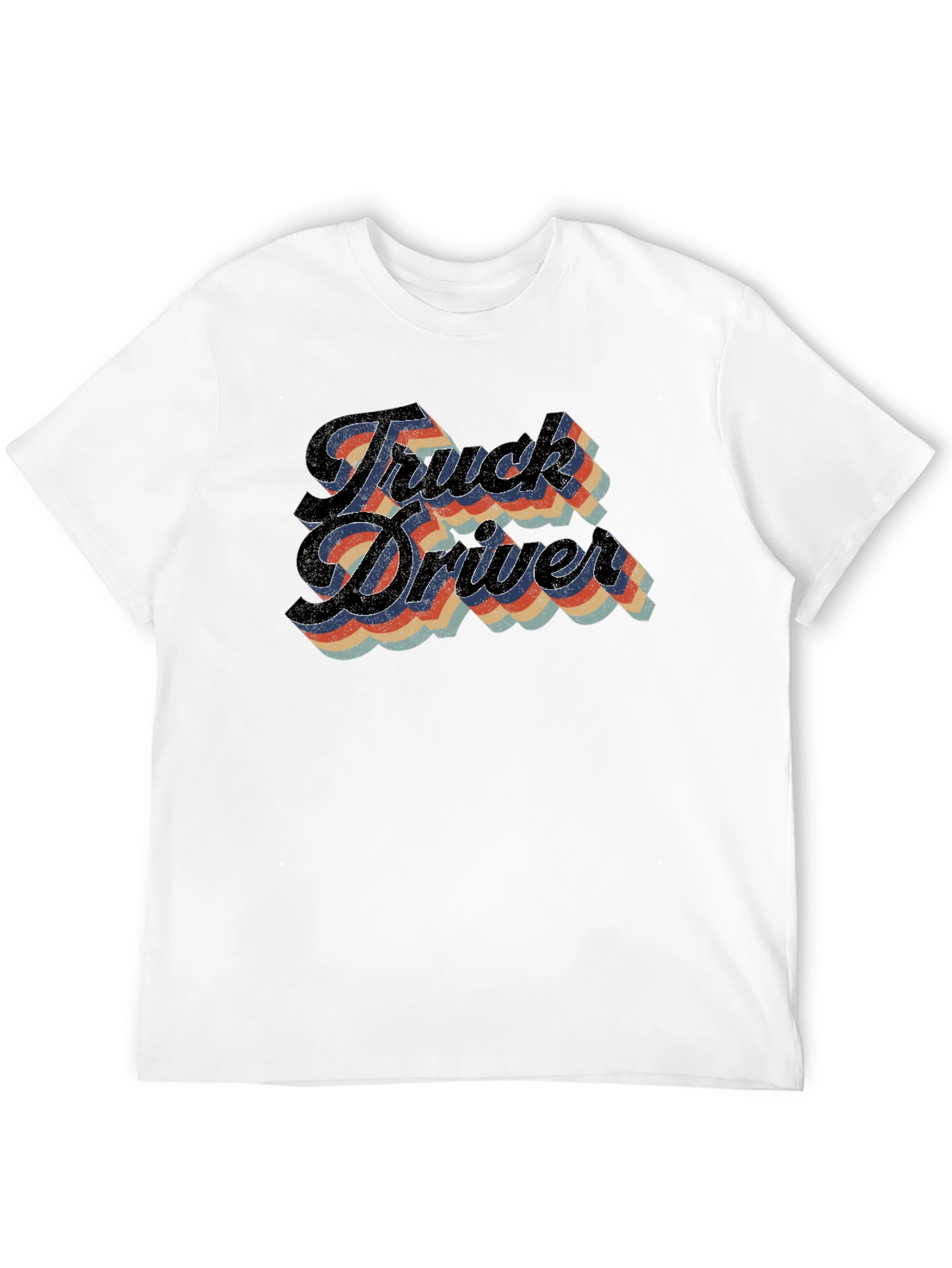 Black Truck Driver Retro Style T-Shirt view 12