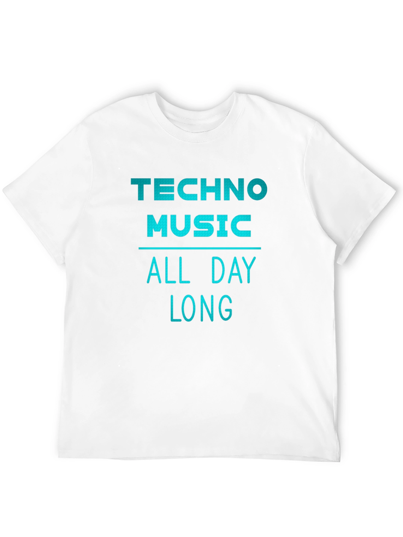 Black Techno Music All Day Long Graphic T-Shirt view 12