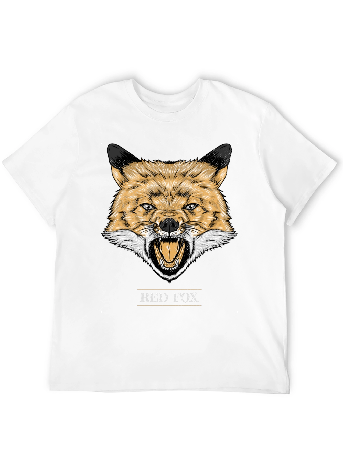 Black Red Fox Graphic T-Shirt - Bold Animal Design view 12