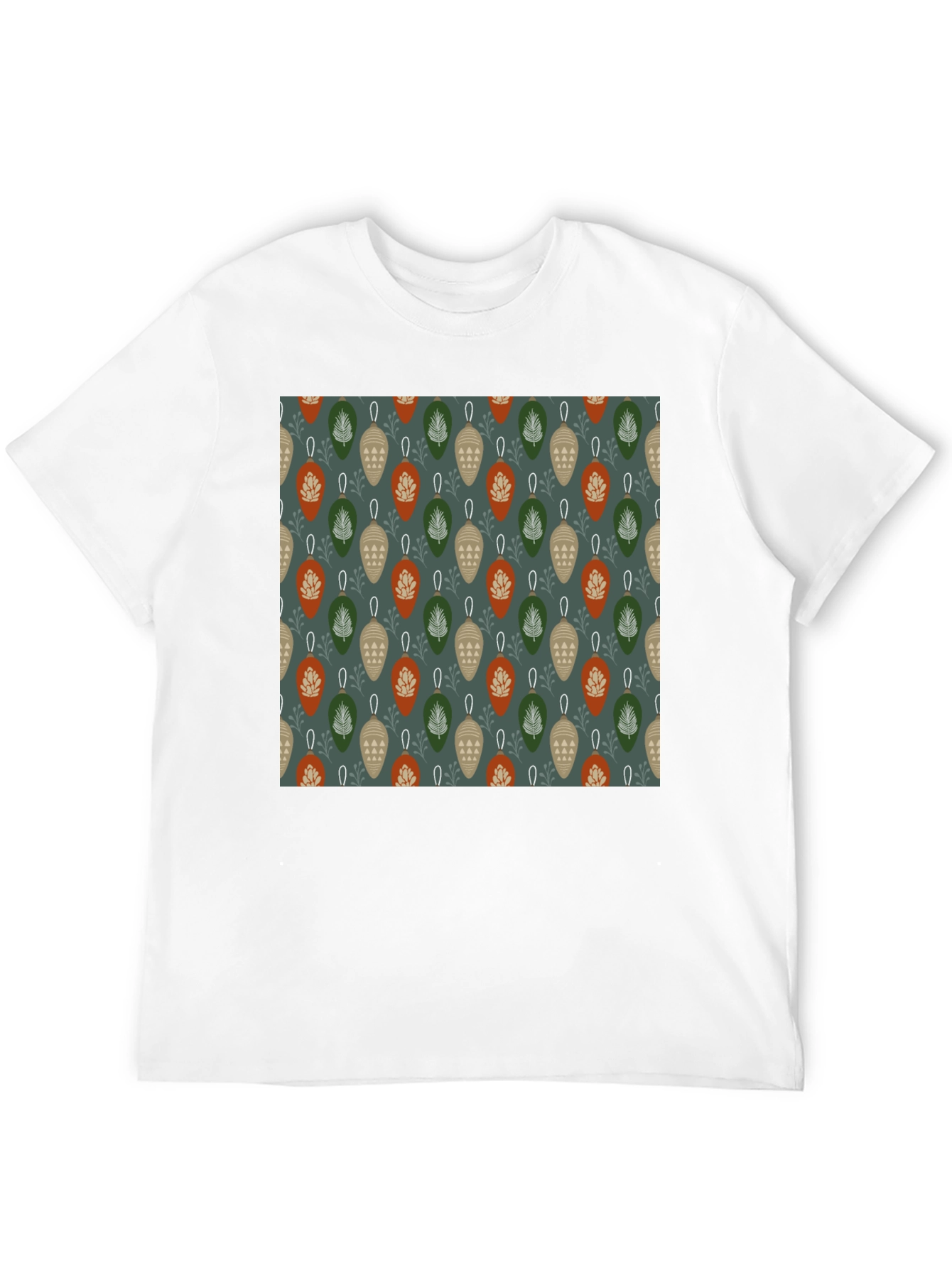 Black Festive Ornament Pattern T-Shirt view 12