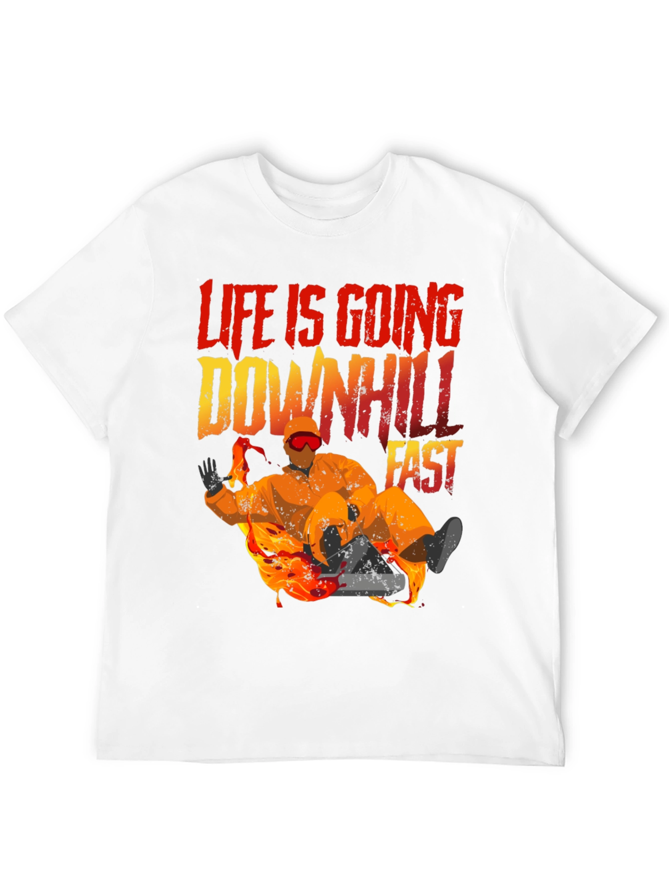 Black Life Is Going Downhill Fast Graphic Tee - Black view 12