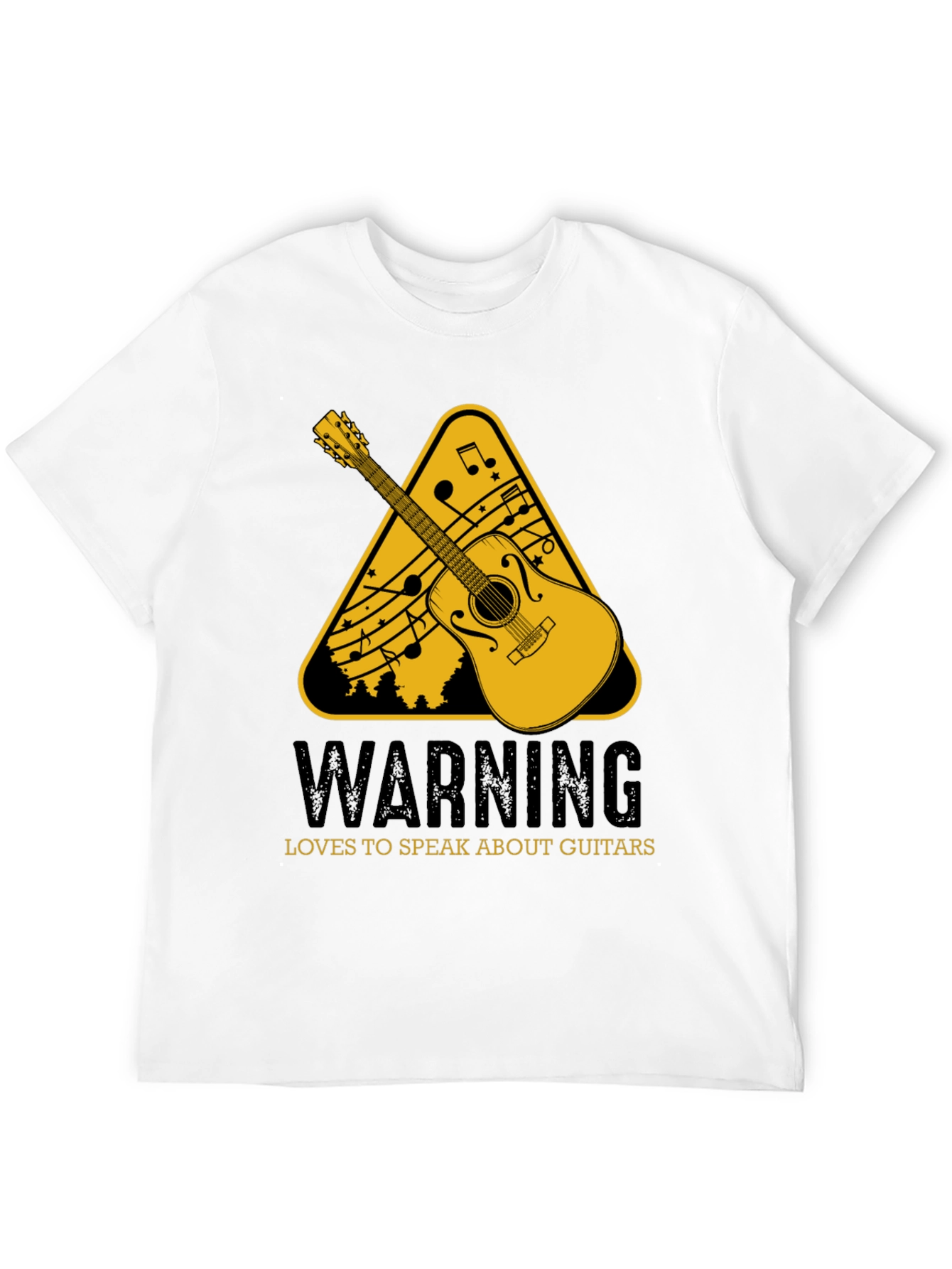 Black Guitar Lover's Warning T-Shirt view 12
