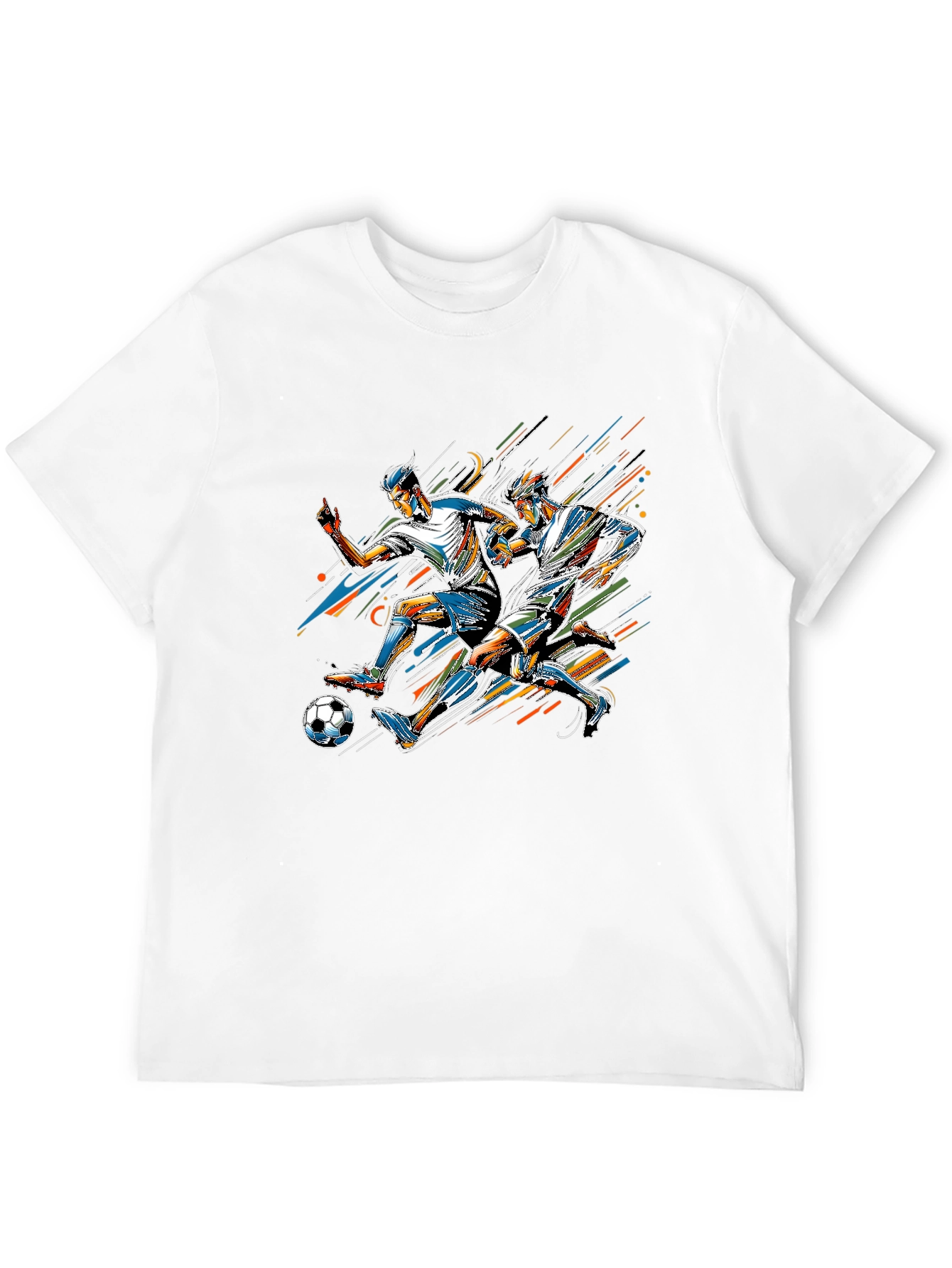 Black Soccer Player Graphic Print Black T-Shirt view 12