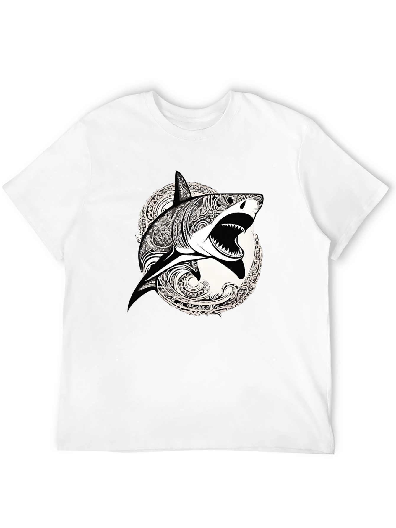 Black Shark Graphic Print Black T-Shirt view 12