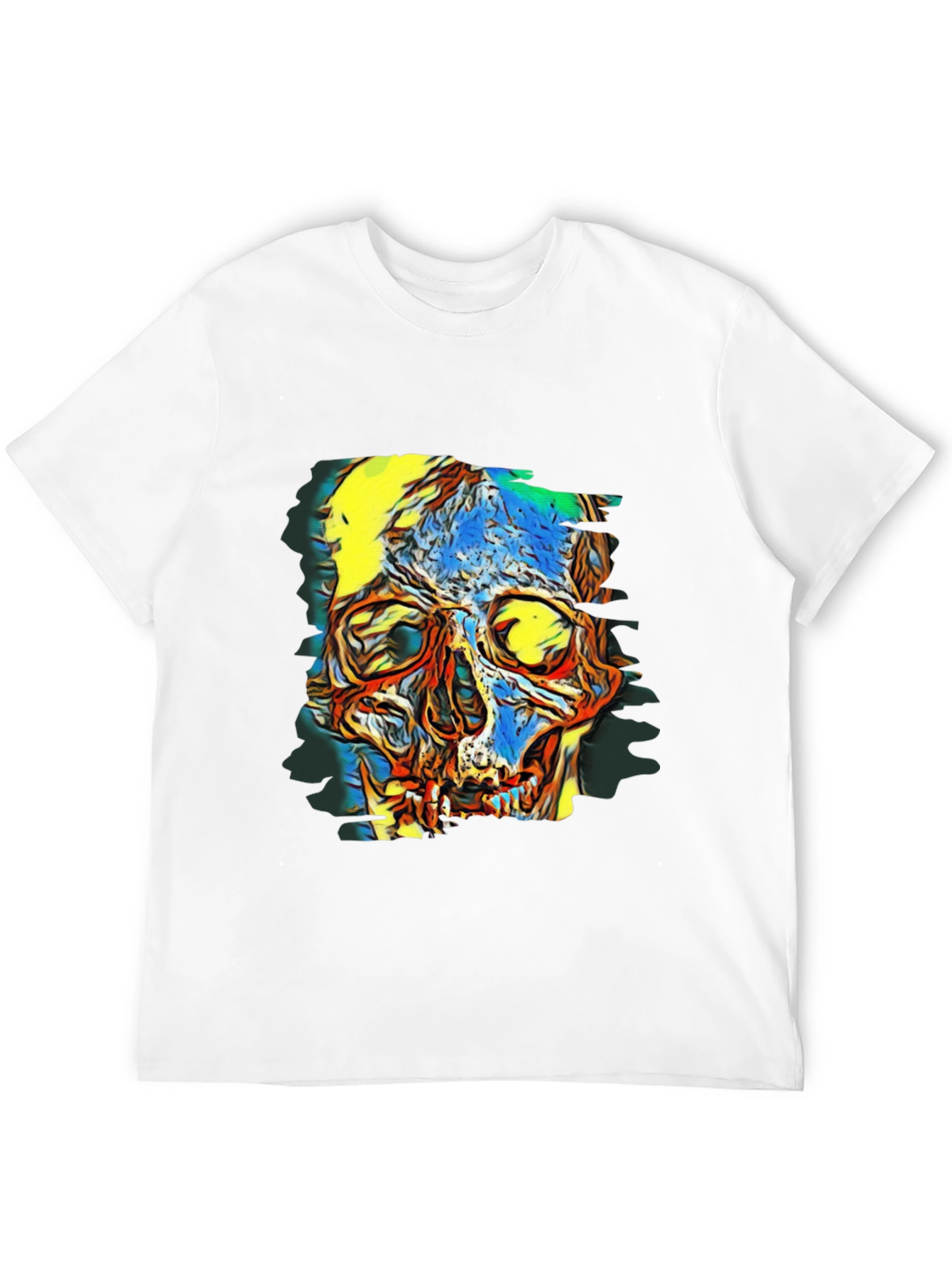 Black Abstract Skull Graphic Black T-Shirt view 12