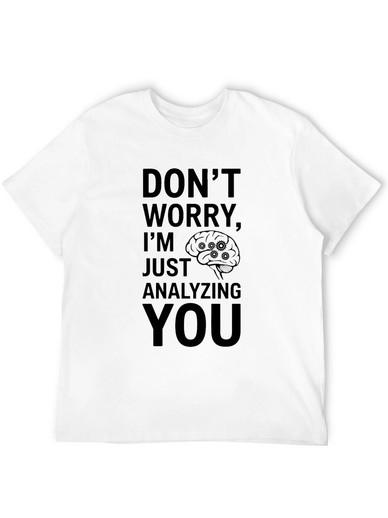 Black Analyzing You Graphic Tee - Brain Gear Design view 12