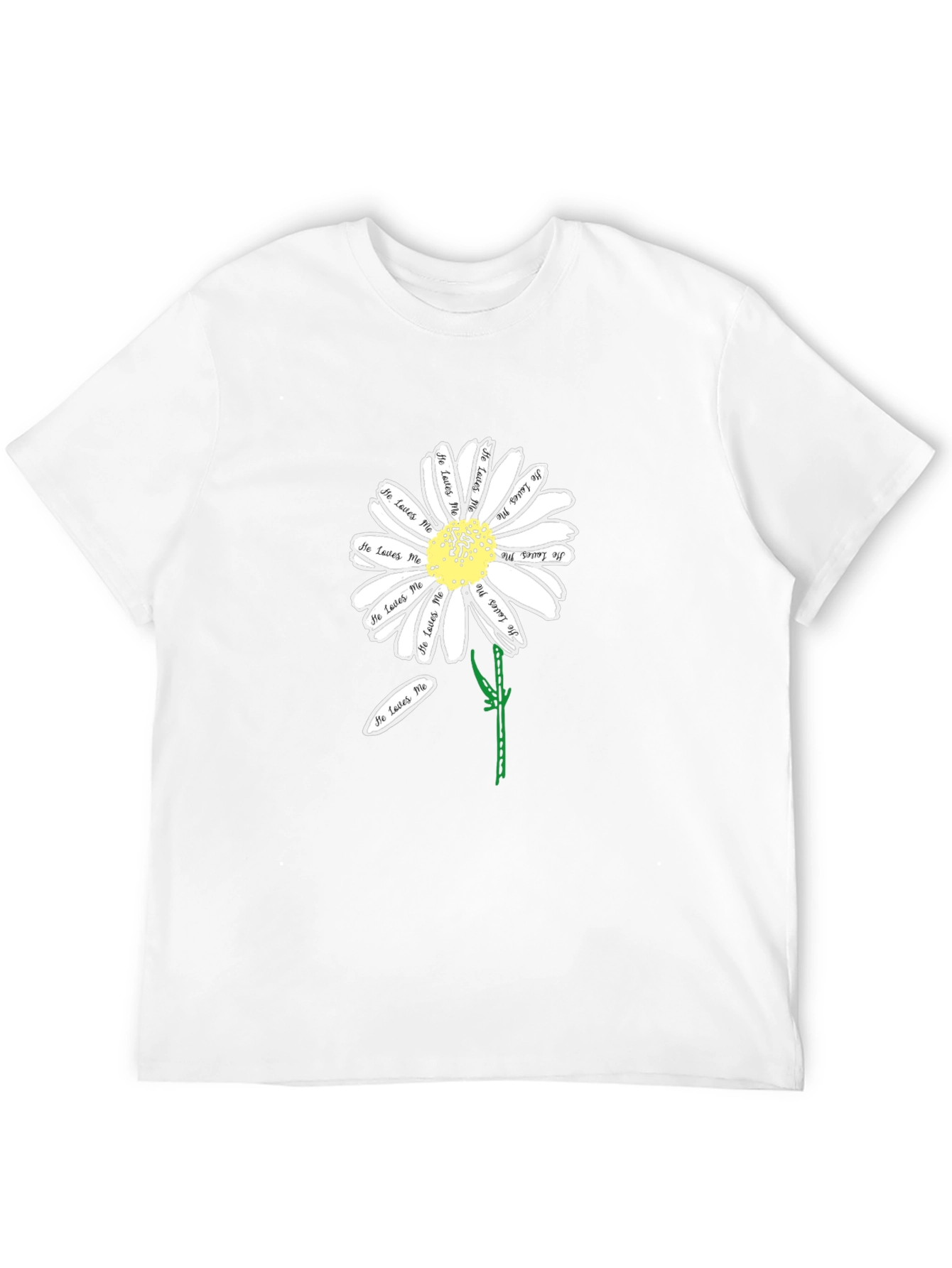 Black He Loves Me Daisy T-Shirt view 12