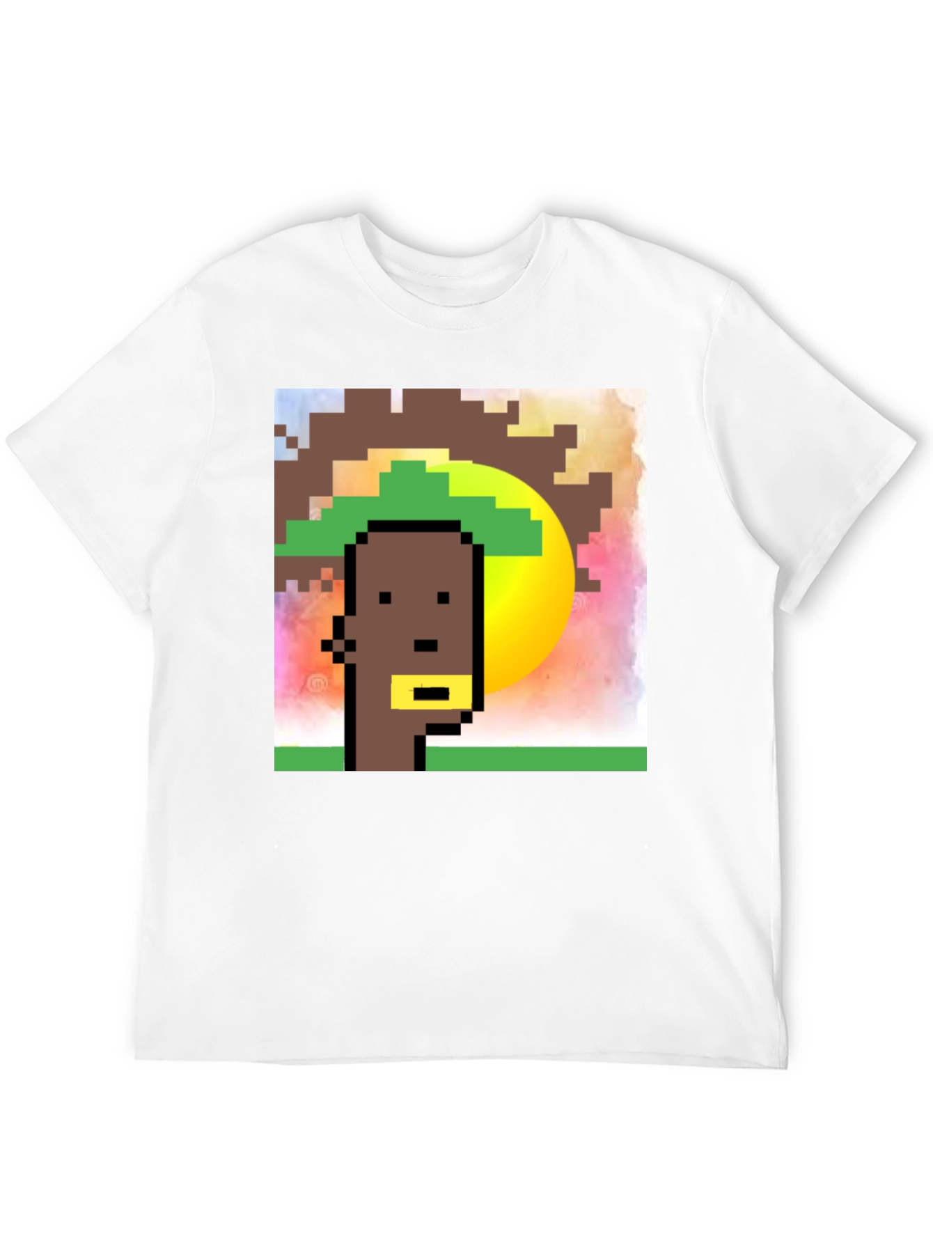 Black Pixelated Character Graphic Tee - Black Cotton Blend view 12