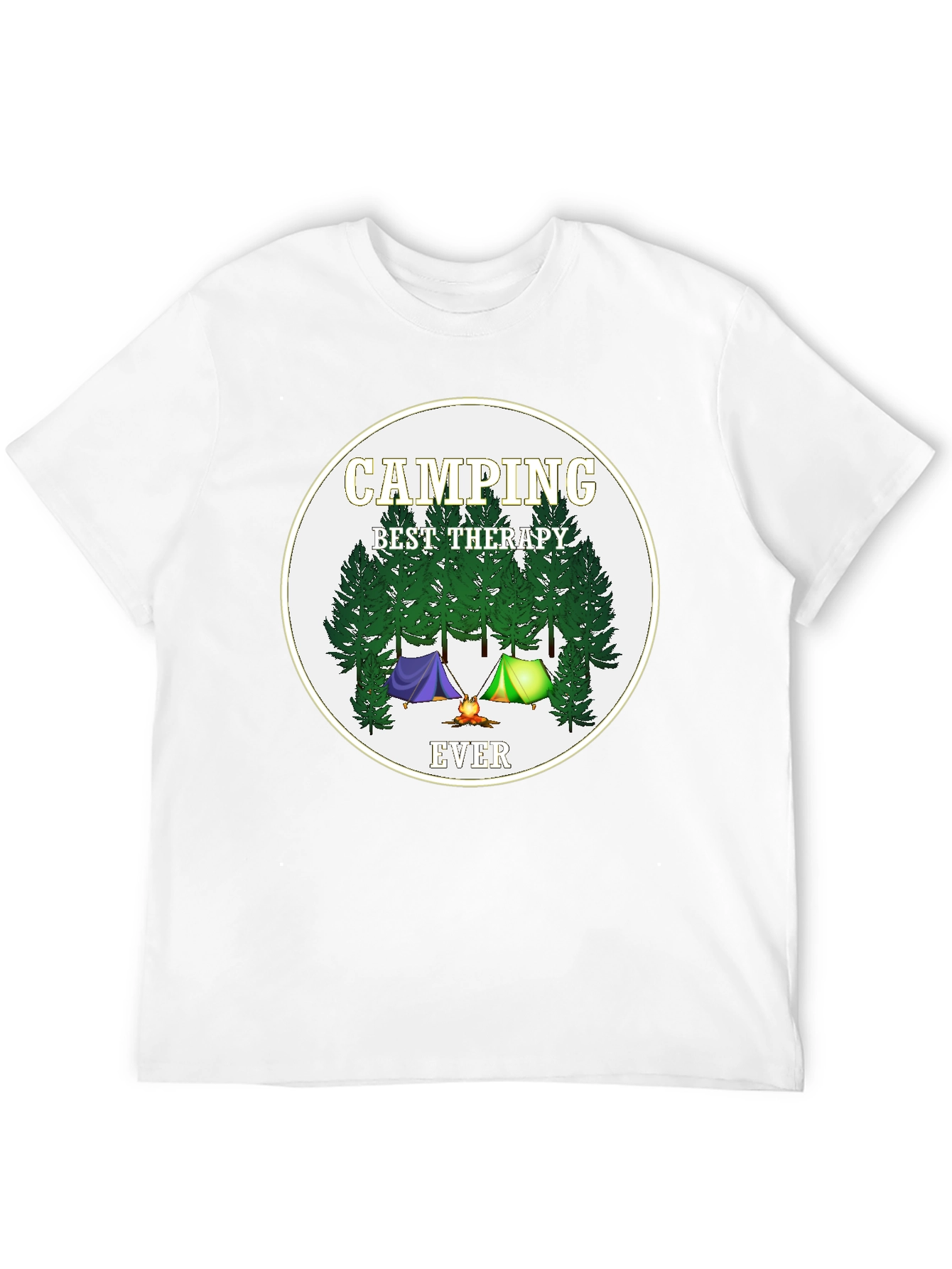 Black Camping Best Therapy Ever Graphic Tee view 12