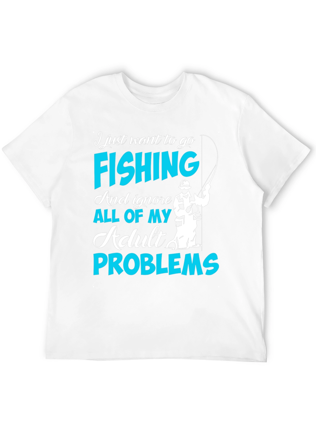 Black Fishing T-Shirt - Ignore Adult Problems view 12