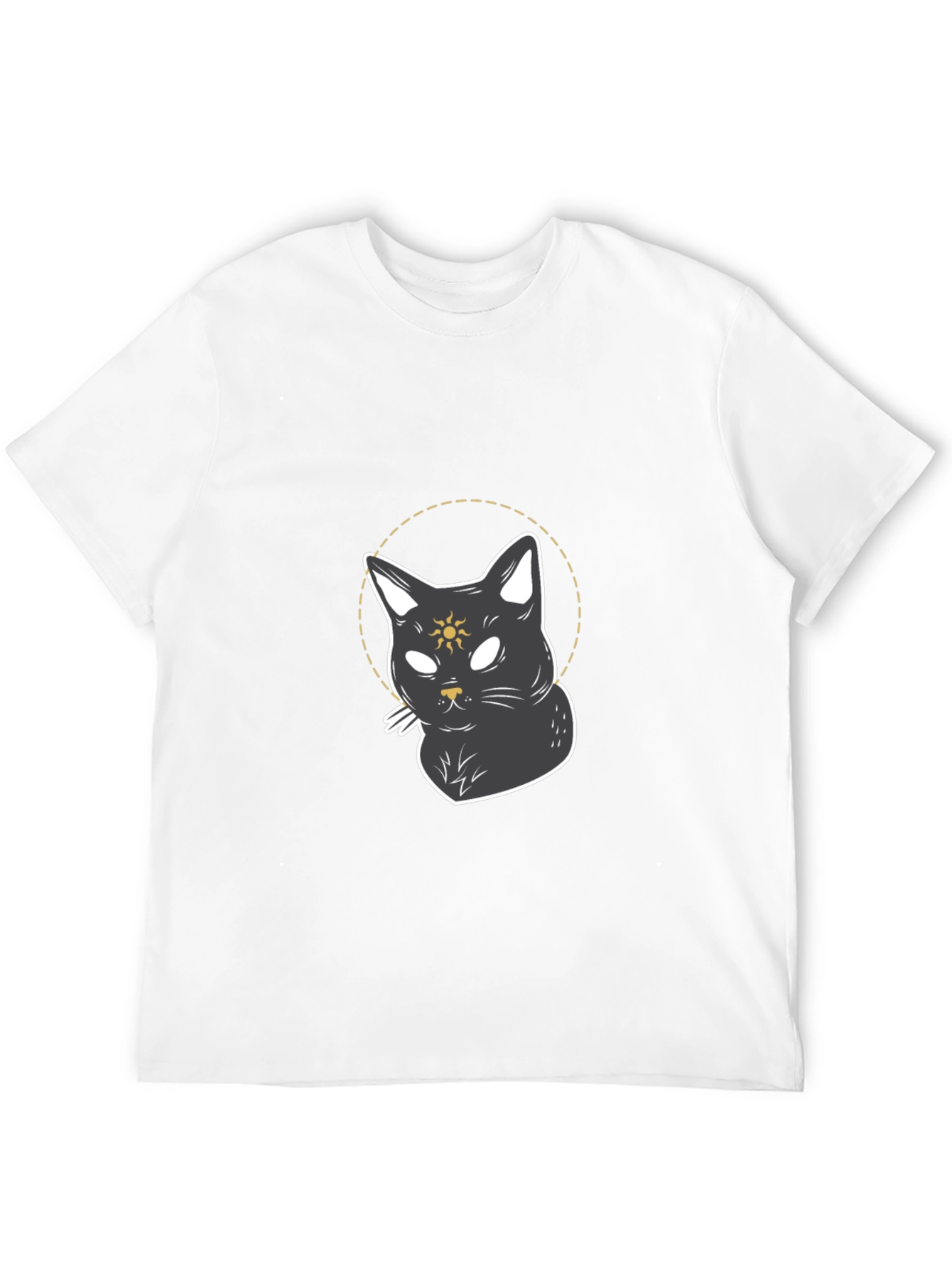 Black Mystic Cat Graphic T-Shirt - Black view 12