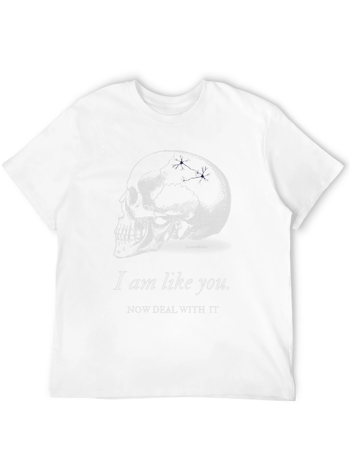Black Skull Graphic Tee - "I am like you. Deal with it." view 12