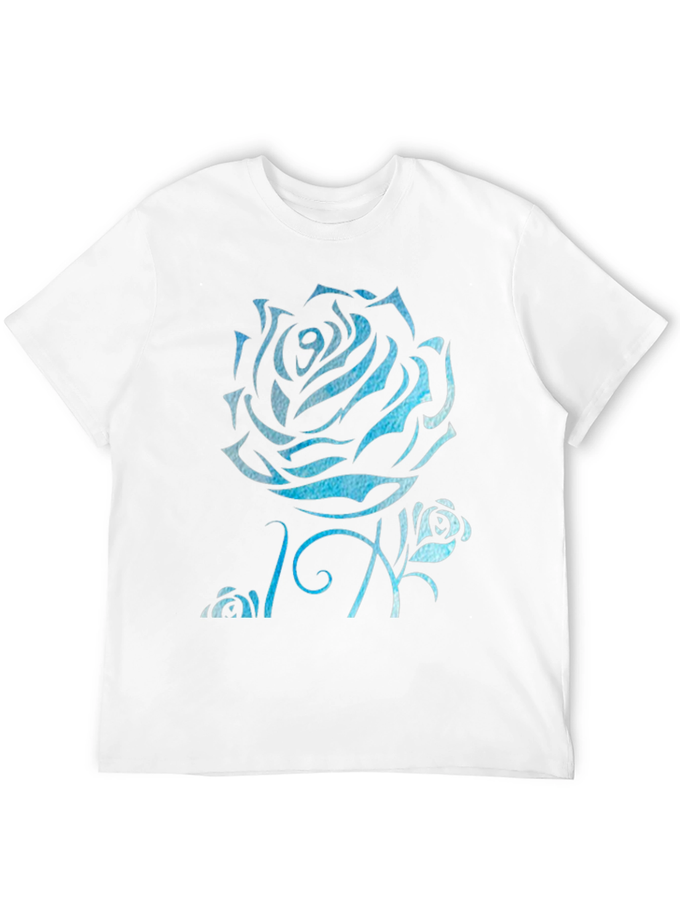 Black Blue Rose Graphic Black T-Shirt view 12