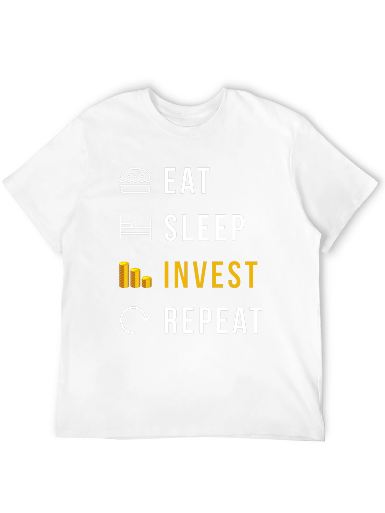 Black Eat Sleep Invest Repeat Graphic Tee view 12