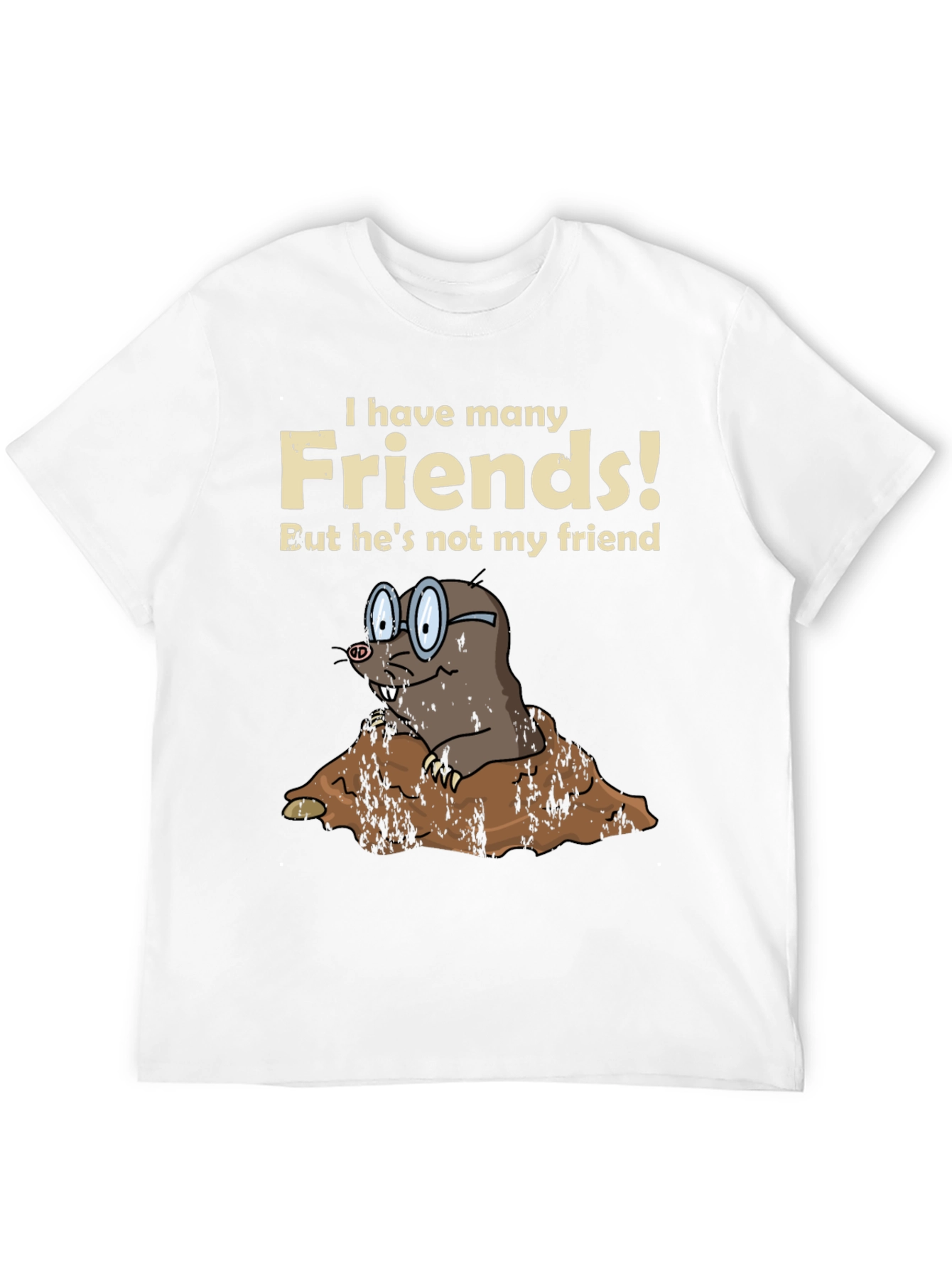 Black Funny Mole Graphic T-Shirt - "I Have Many Friends!" view 12
