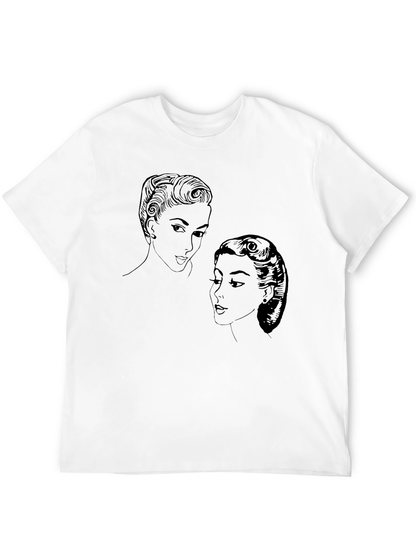 Black Retro Ladies Graphic Tee - Black Cotton view 12