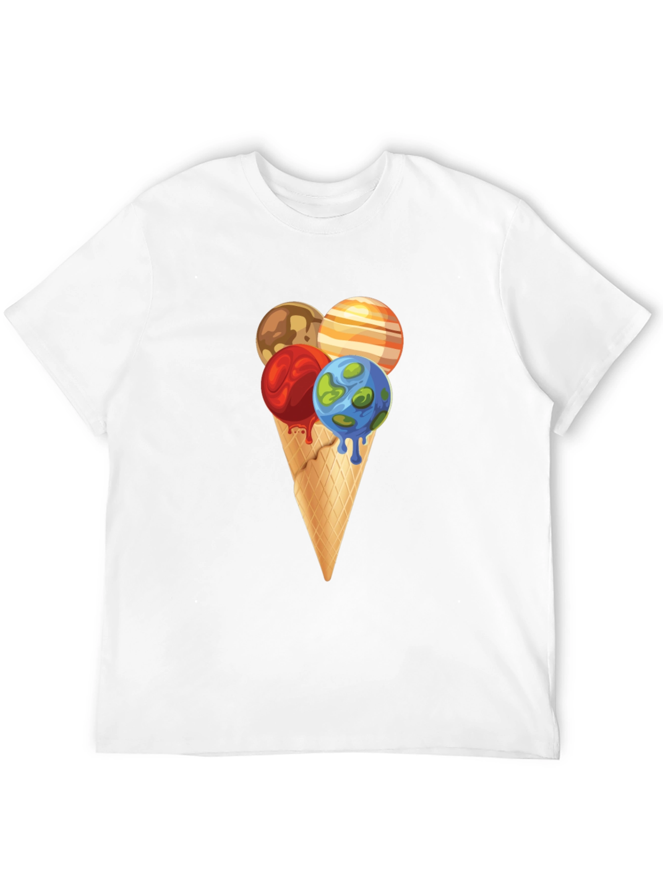 Black Planetary Ice Cream Cone Graphic Tee view 12