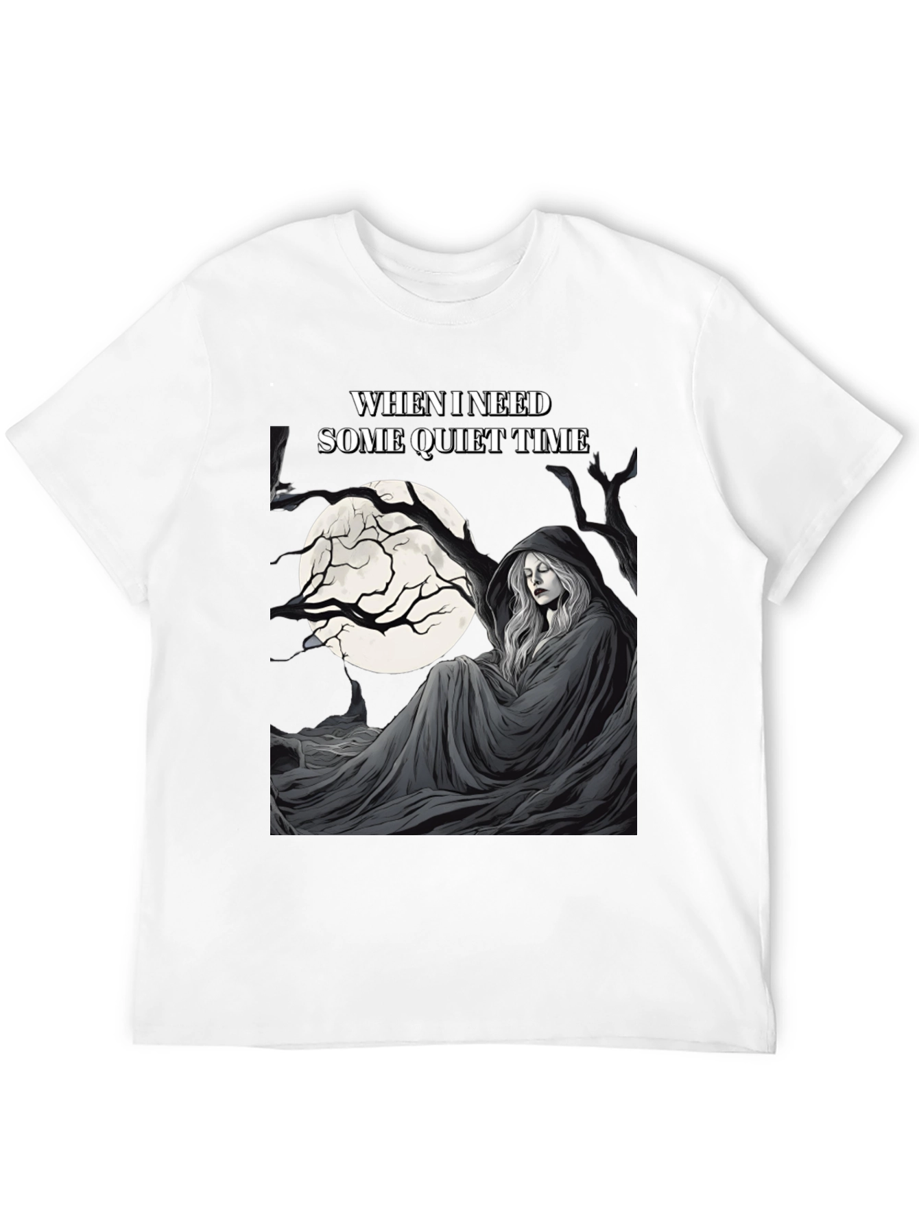 Black Quiet Time Graphic T-Shirt - Dark Humor Tee view 12
