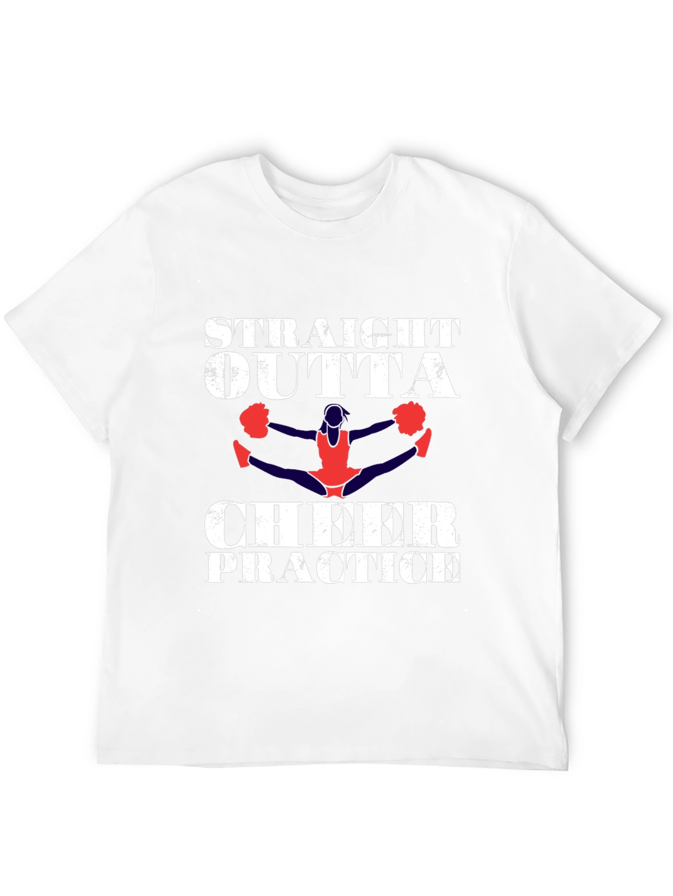 Black Straight Outta Cheer Practice T-Shirt view 12