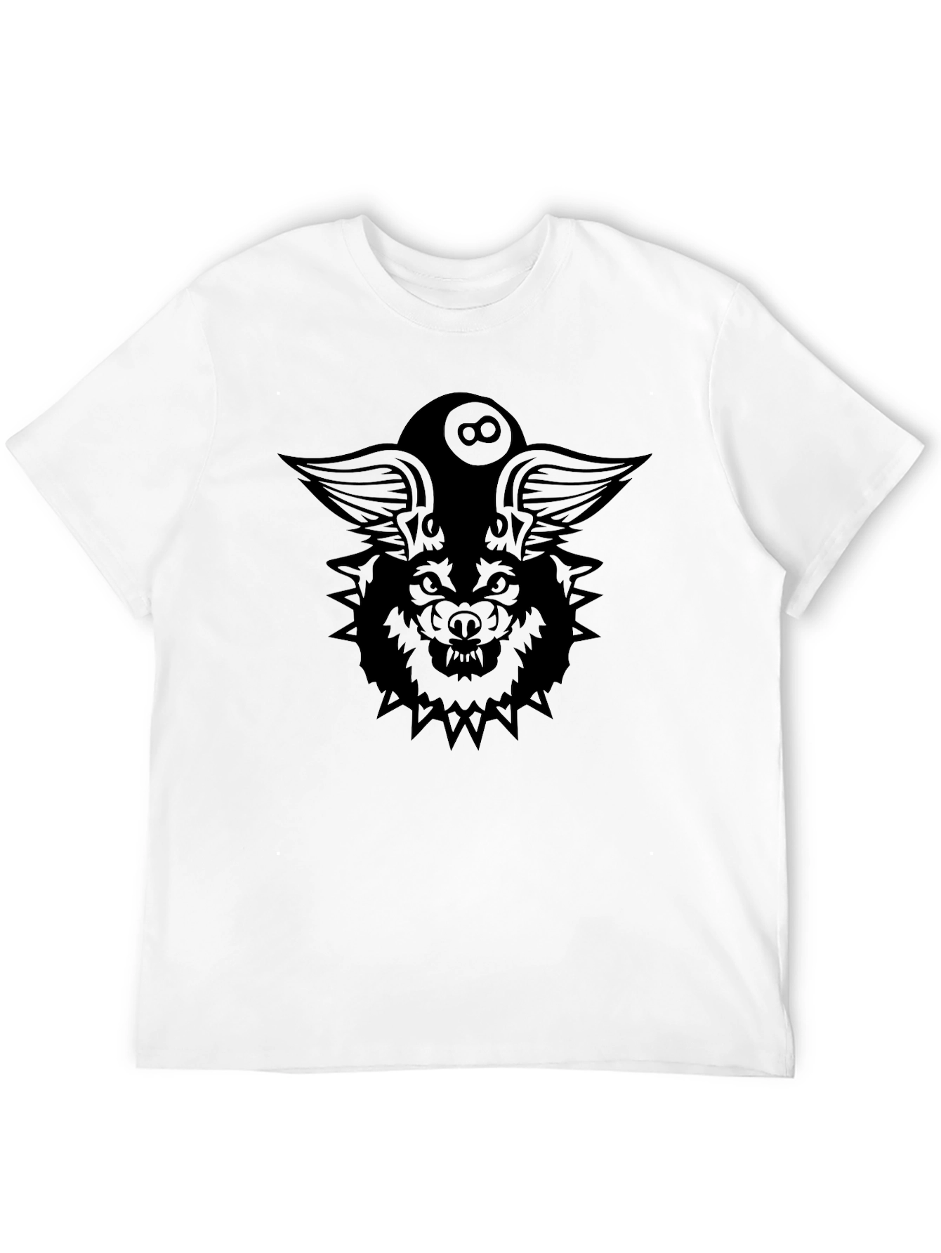 Black Black Wolf 8-Ball Graphic T-Shirt view 12